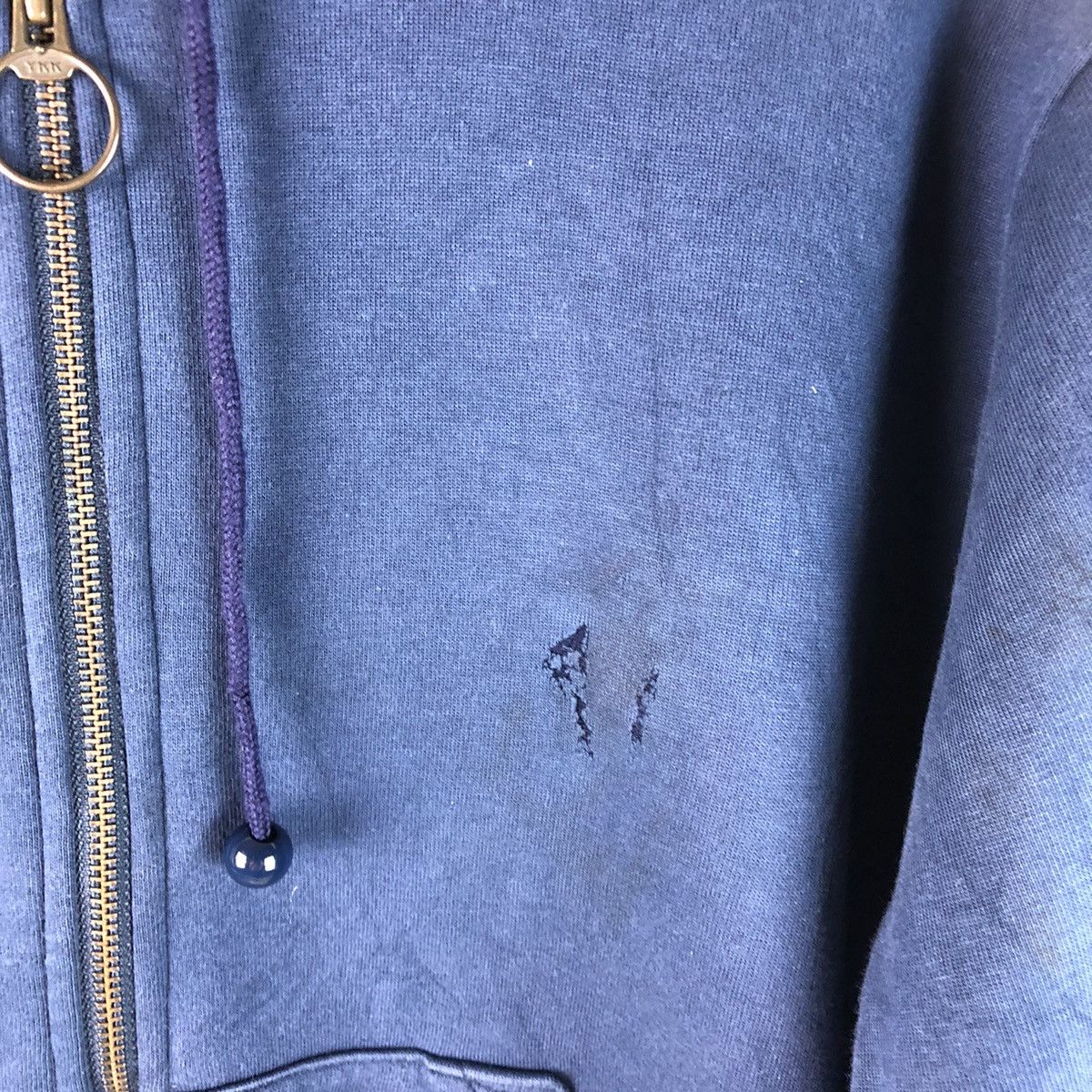 Japanese Brand × Vintage Elle Paris vintage distressed ripped Dark Blue Hoodie #7453 Size US M / EU 48-50 / 2 - 14 Thumbnail