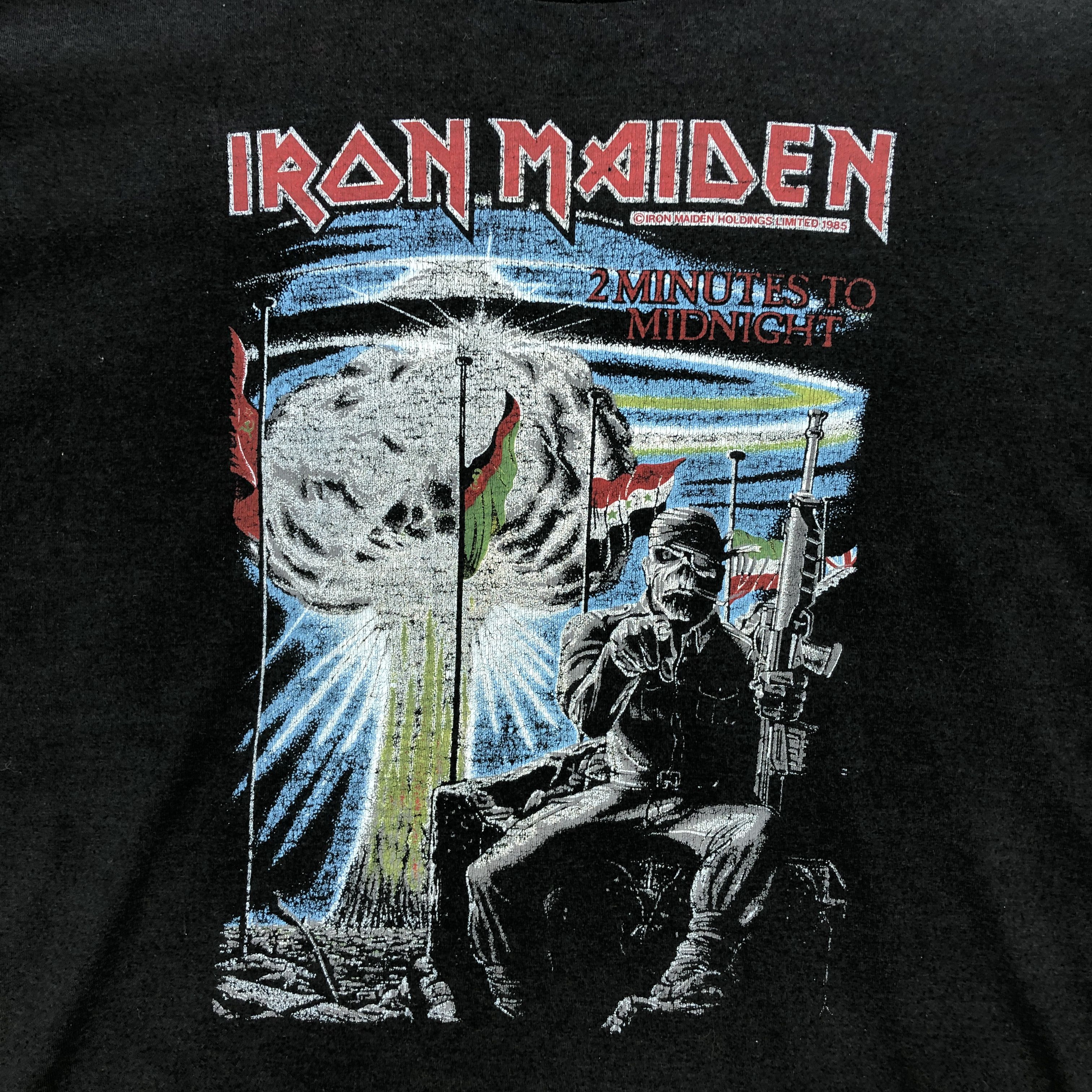 Band Tees × Vintage RARE Vintage 80s Iron Maiden T Shirt 2 Minutes Midnight Tee Size US M / EU 48-50 / 2 - 3 Thumbnail