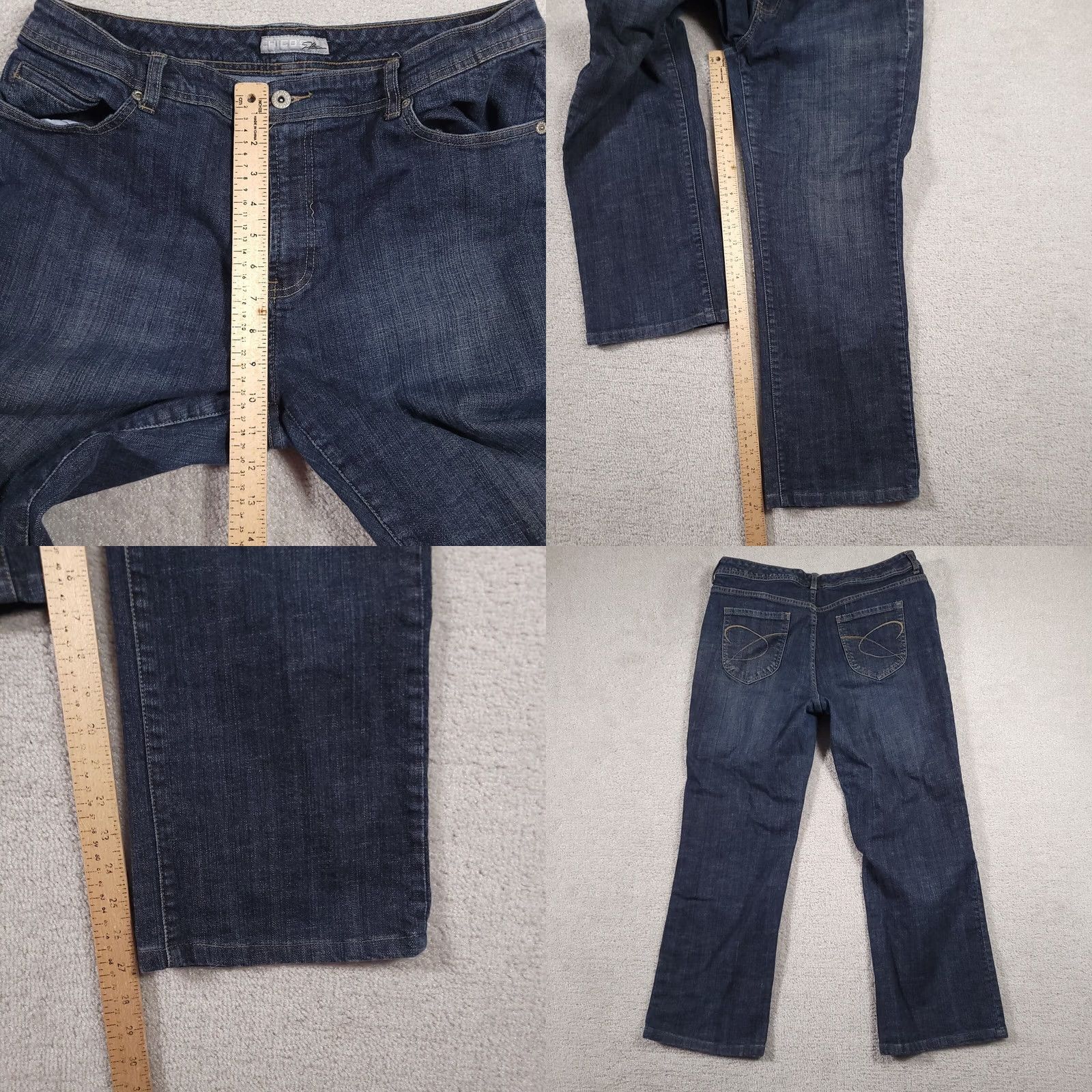 Vintage Chico'S Platinum Jeans Womens 2 US Large 14 Mid-Rise Denim 34X27 Straight Leg - Vintage - Blue Size 24" / US 00 / IT 34 - 8 Thumbnail