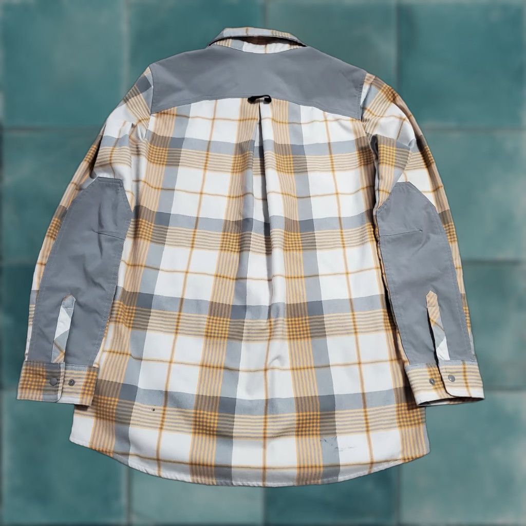 VINTAGE Burton Shirt Women S Plaid Grace Performance Flannel Snap Front Top Outdoor FLAW