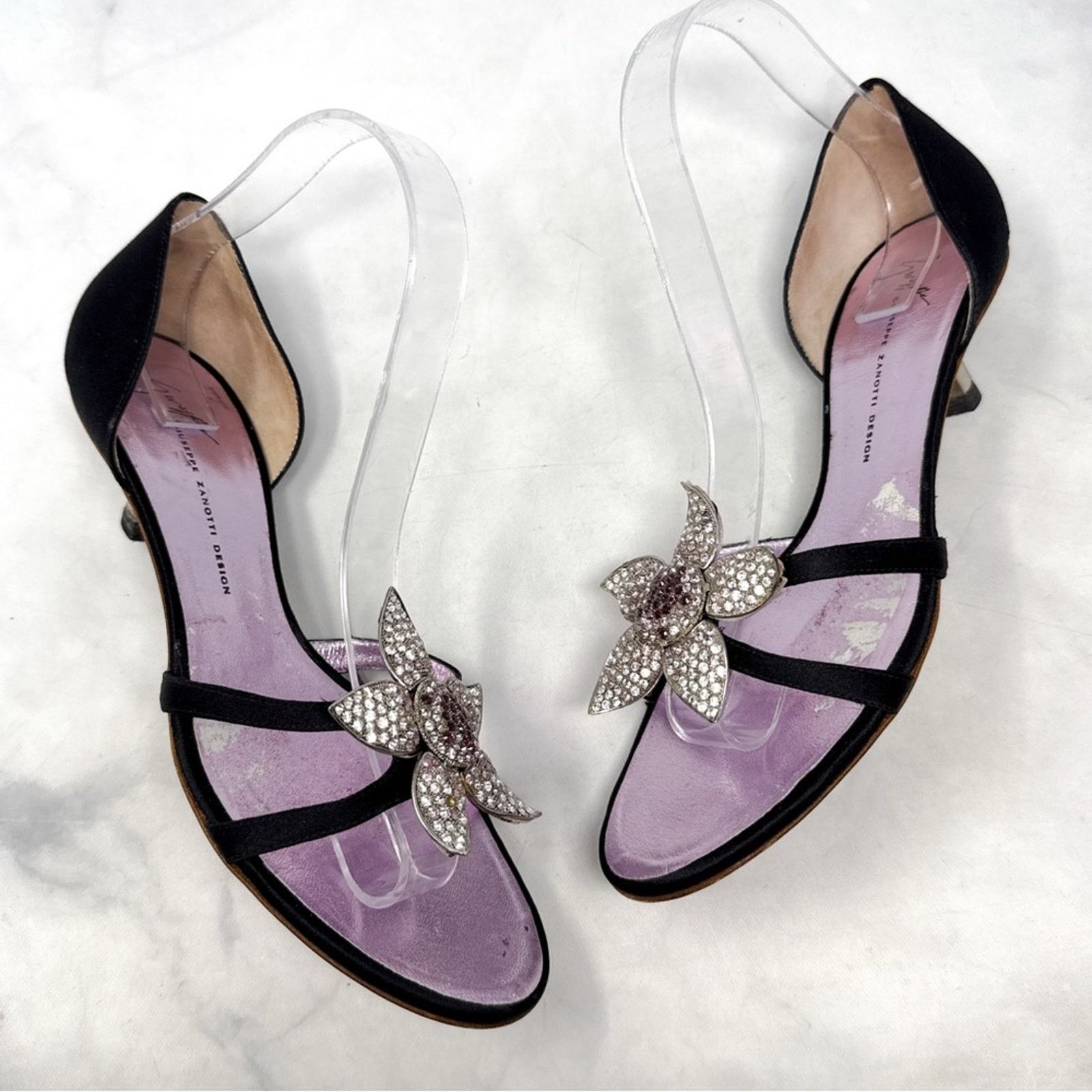 Giuseppe Zanotti Giuseppe Zanotti Vicini Vintage Y2K Flower Kitten Heel Mules Size US 9.5 / IT 39.5 - 3 Thumbnail