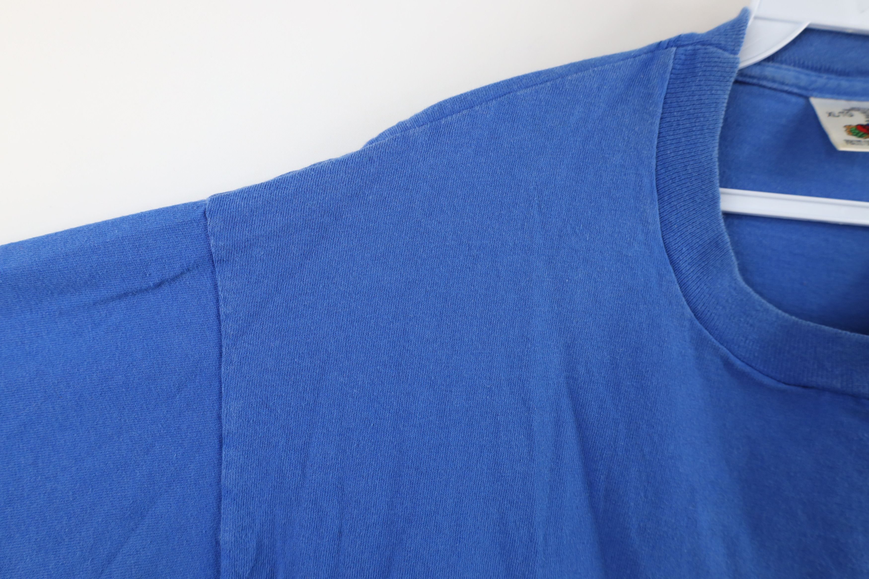 Vintage Vintage 90s Streetwear Heavyweight T-Shirt Royal Blue Size US XL / EU 56 / 4 - 6 Thumbnail