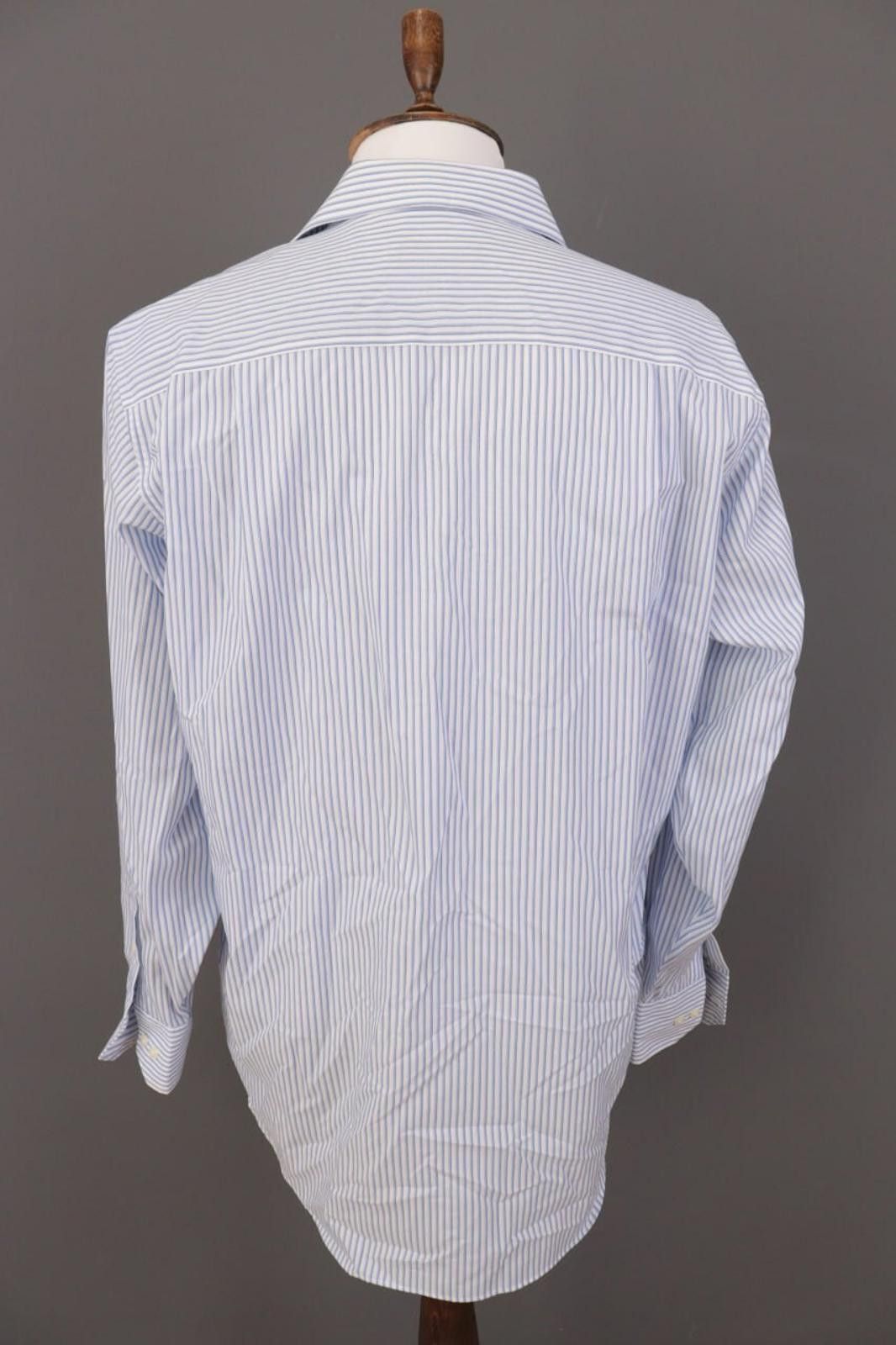 Designer Donald J.Trump Blue Stripe Button Shirt Size 16 / 34 / 35 Size US M / EU 48-50 / 2 - 7 Thumbnail
