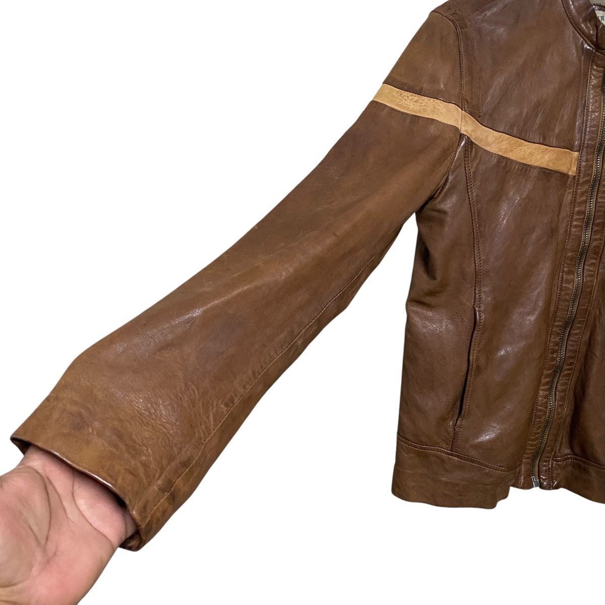 Chevignon Vintage Chevignon Leather Jacket Cafe Racer Brown Patina Size US L / EU 52-54 / 3 - 6 Thumbnail