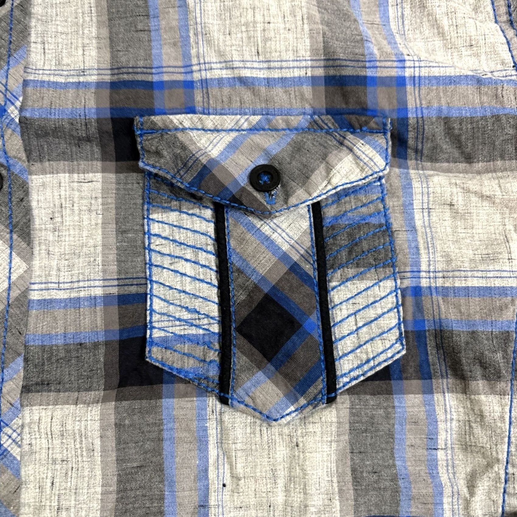 Buckle Black Buckle BKE Button-Up Shirt Men XL Plaid Blue Black White Long Sleeve Tailored Fit - Colorful, Pre-owned Excellent Size US XL / EU 56 / 4 - 3 Thumbnail