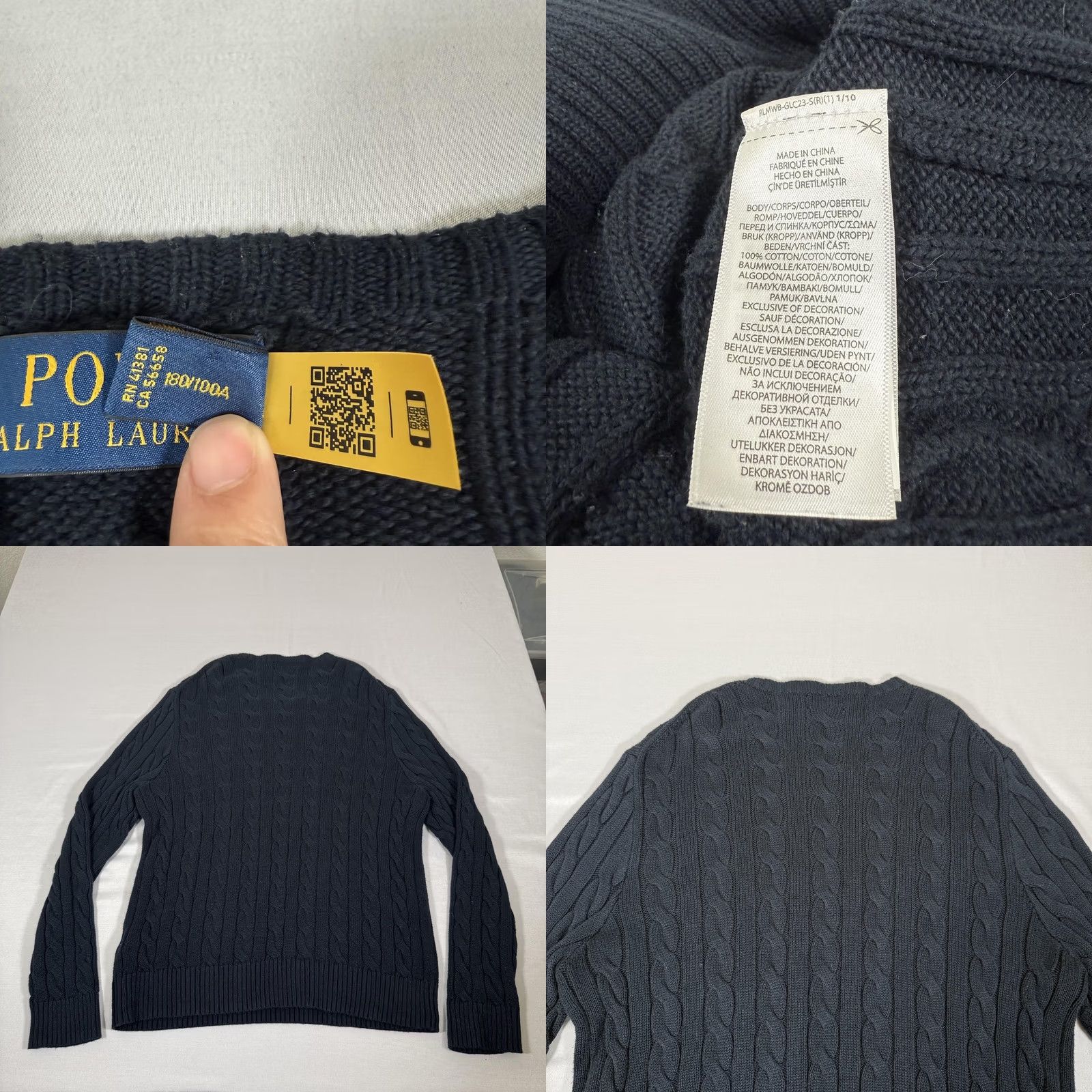 Polo Ralph Lauren Polo Ralph Lauren Sweater Mens L Blue Cable Knit Crew Neck Pullover Cotton Knit Size US L / EU 52-54 / 3 - 8 Thumbnail