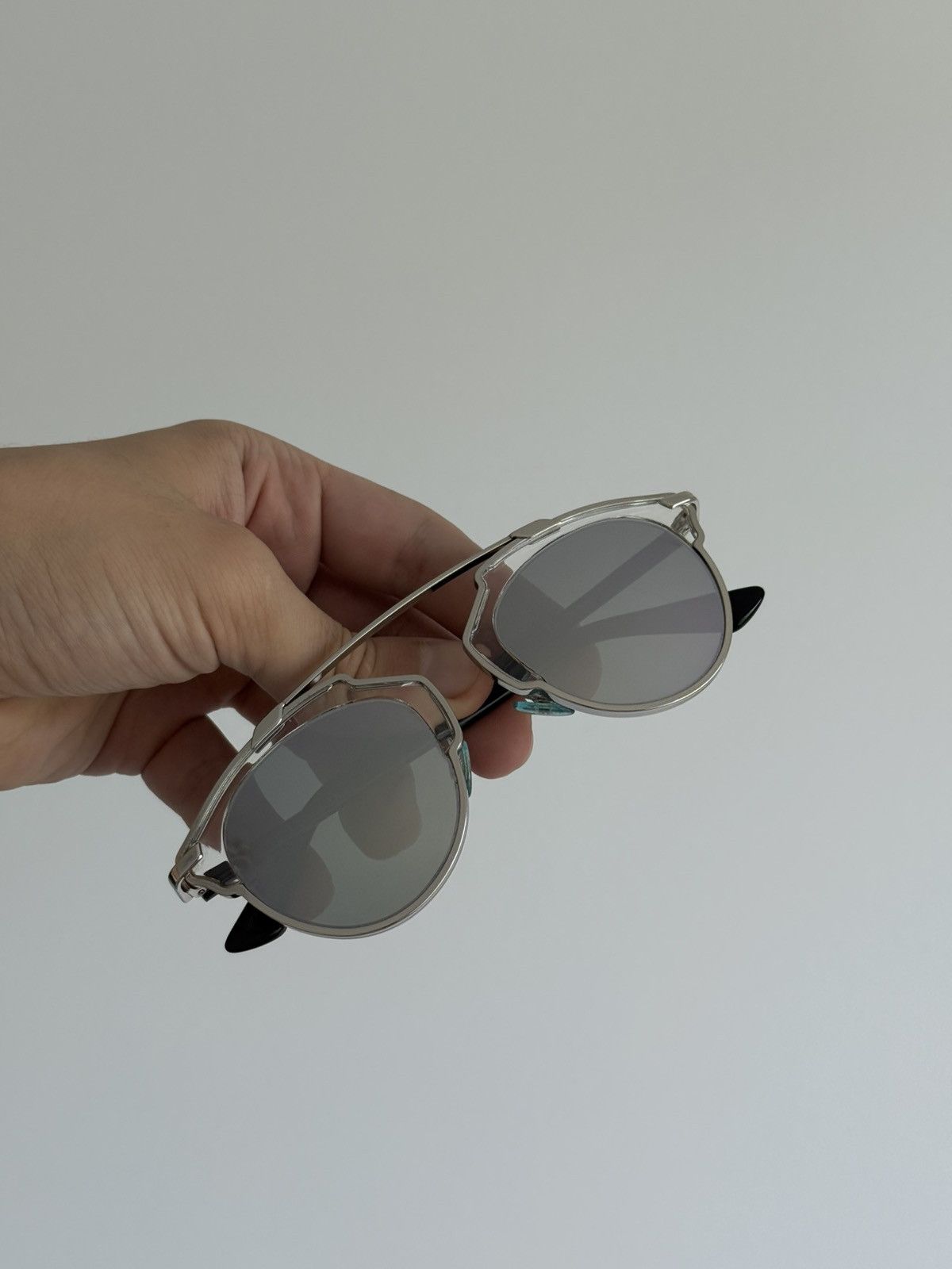 Dior Christian Dior Silver Studded SoRealS Mirrored Sunglasses Size ONE SIZE - 3 Thumbnail