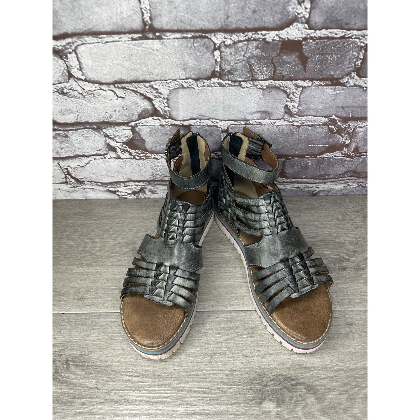 Bed Stu Roan By Bed Stu Scarletty Gladiator Hi Gray Leather Epica Sa Size US 7 / IT 37 - 13 Thumbnail