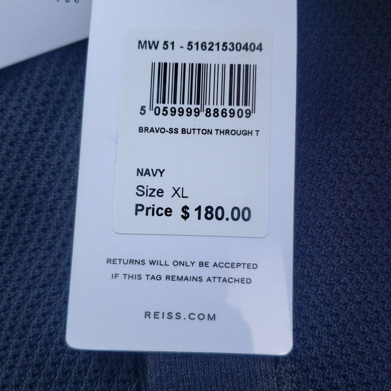 Reiss REISS Bravo Cotton Blend Textured Shirt, Size M Colour Navy Size US M / EU 48-50 / 2 - 8 Thumbnail