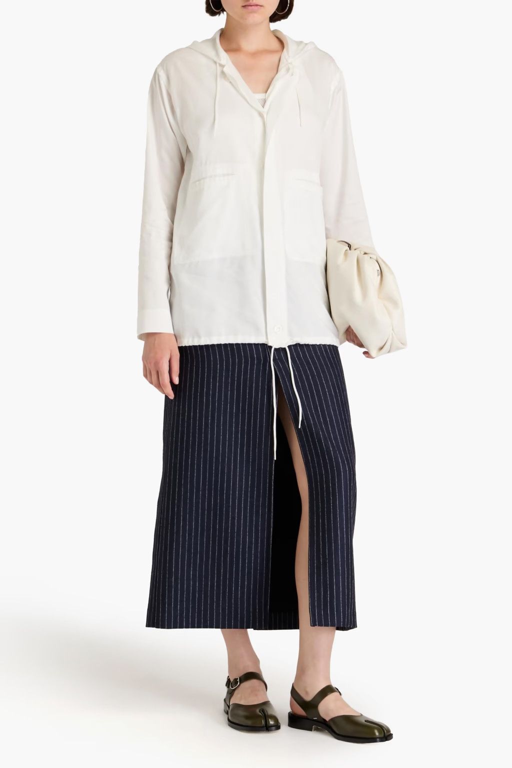 Maison Margiela o1y0625 Hooded Shirt in White Size XS / US 0-2 / IT 36-38 - 4 Thumbnail