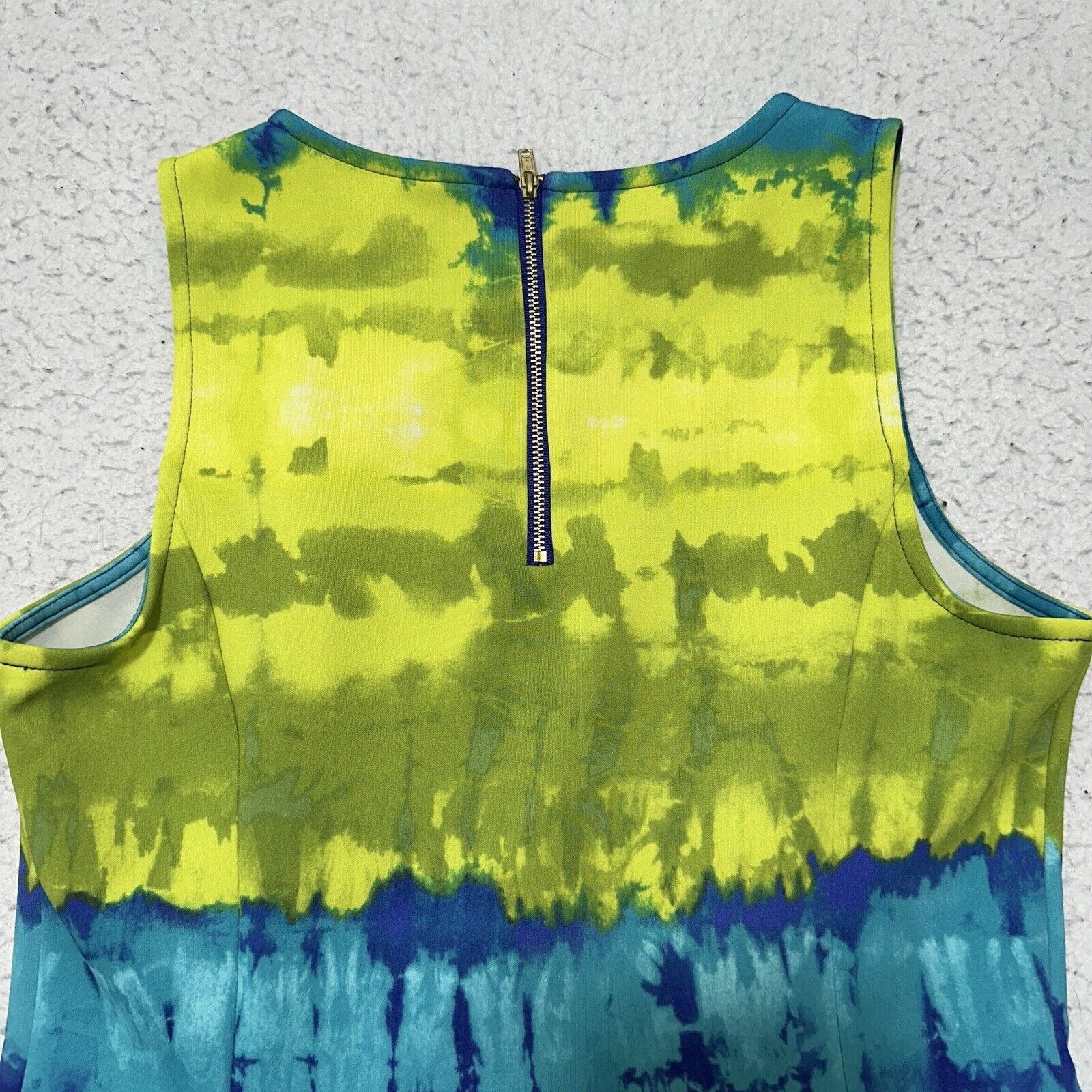 Worthington Worthington Medium Green Blue Tie Dye Peplum Blouse Size M / US 6-8 / IT 42-44 - 10 Thumbnail
