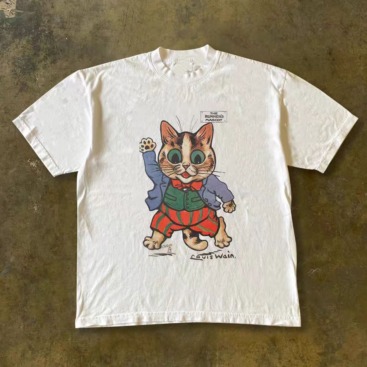 Vintage Cute cat graffiti print vintage cotton t-shirt Size US M / EU 48-50 / 2 - 1 Thumbnail