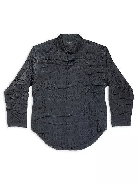 Balenciaga o1mt1gz0924 Logo Strips Minimal Shirt in Black Size S / US 4 / IT 40 - 1 Thumbnail