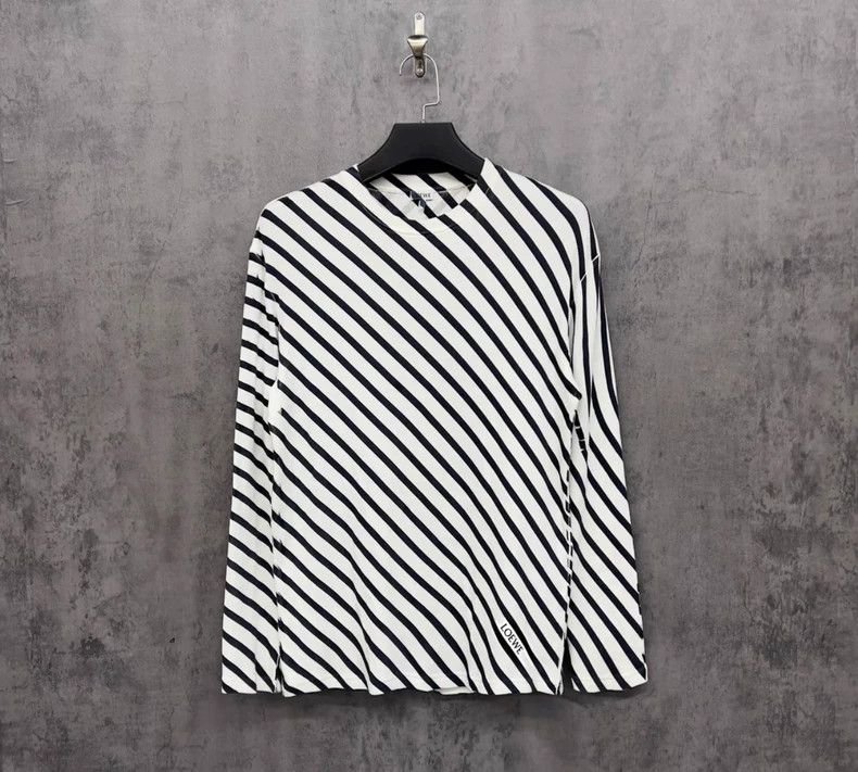 Loewe LOEWE Striped waffle Logo long sleeve Size S / US 4 / IT 40 - 1 Thumbnail