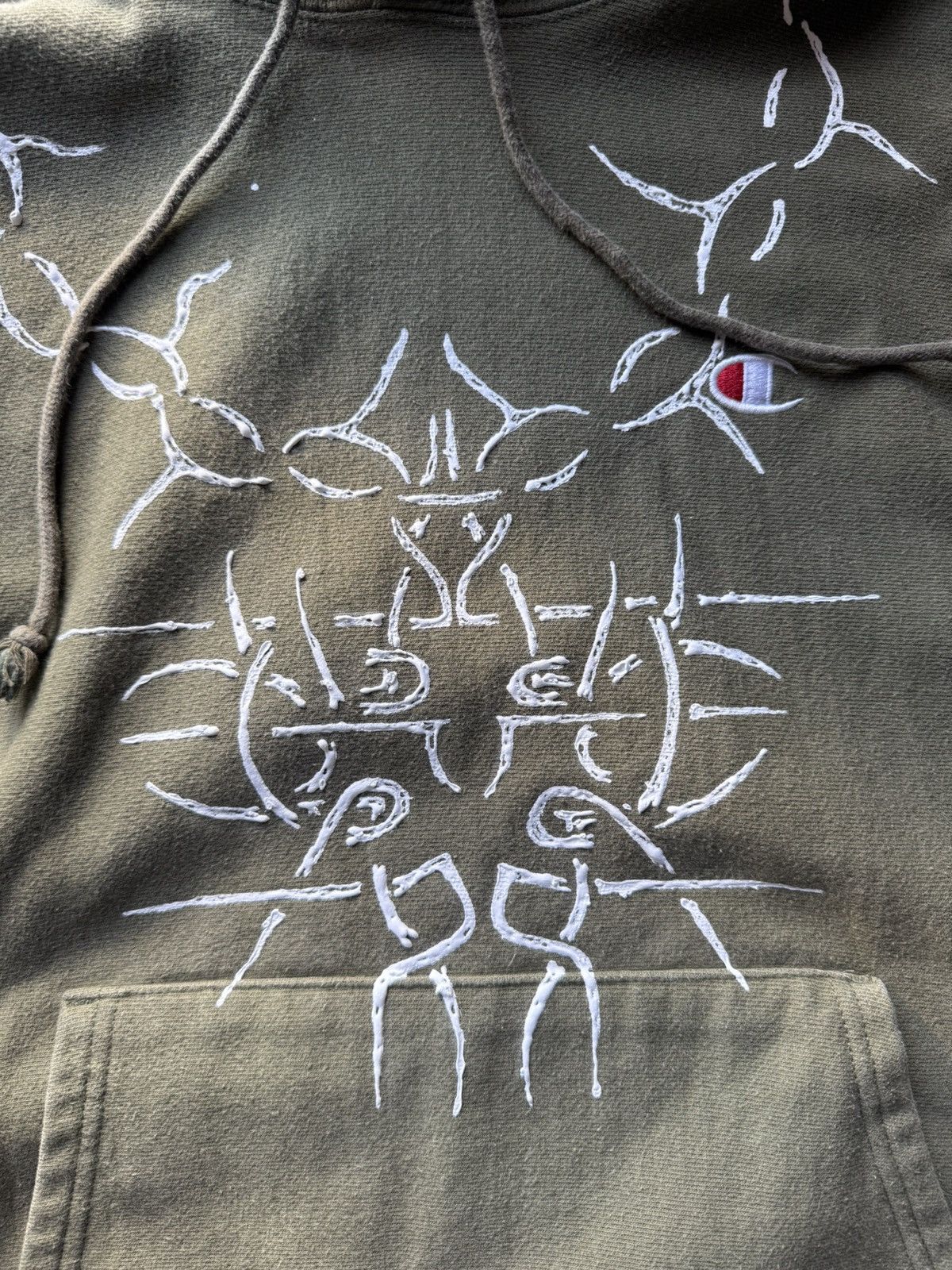 Champion × Vintage Vintage Reverse weave olive champion hoodie rosary tattoo Size US M / EU 48-50 / 2 - 2 Thumbnail