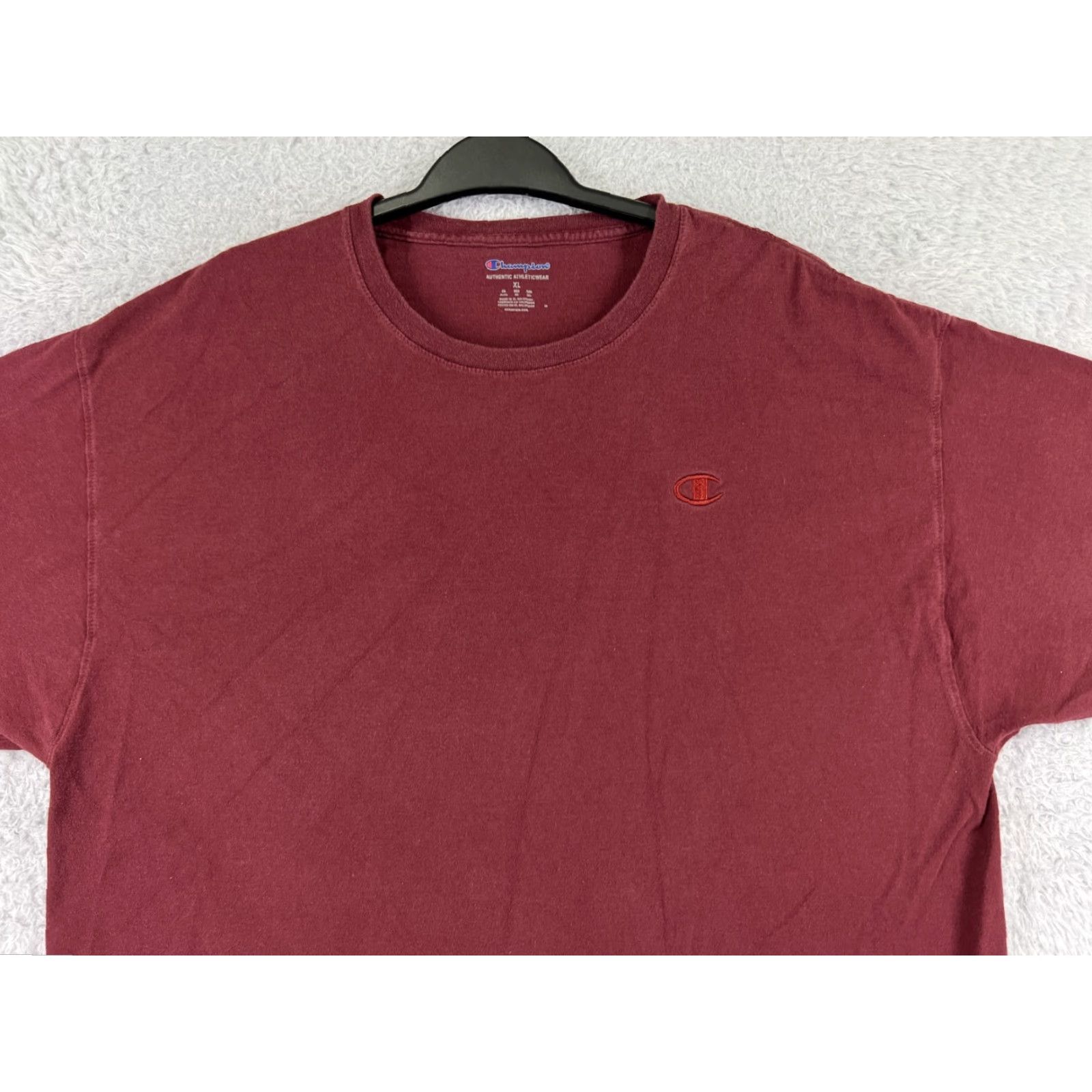 Champion Champion Shirt XL Mens Red Cotton Short Sleeve Crew Embroidered Logo Jersey All Seasons Sports 90s Inspired Size US XL / EU 56 / 4 - 4 Thumbnail