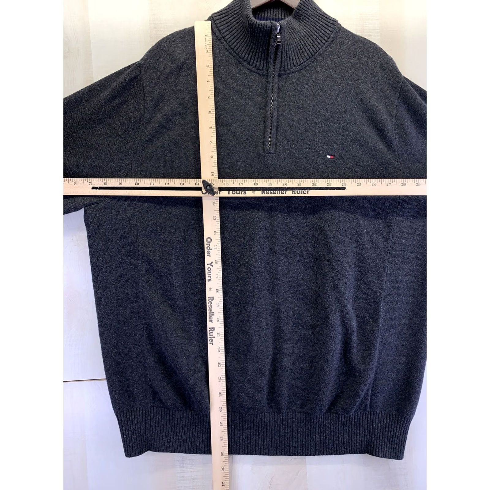 Tommy Hilfiger Tommy Hilfiger Gray 1/4 Zip Knit Sweater Mens XL-6632 Pullover Size US XXL / EU 58 / 5 - 4 Thumbnail