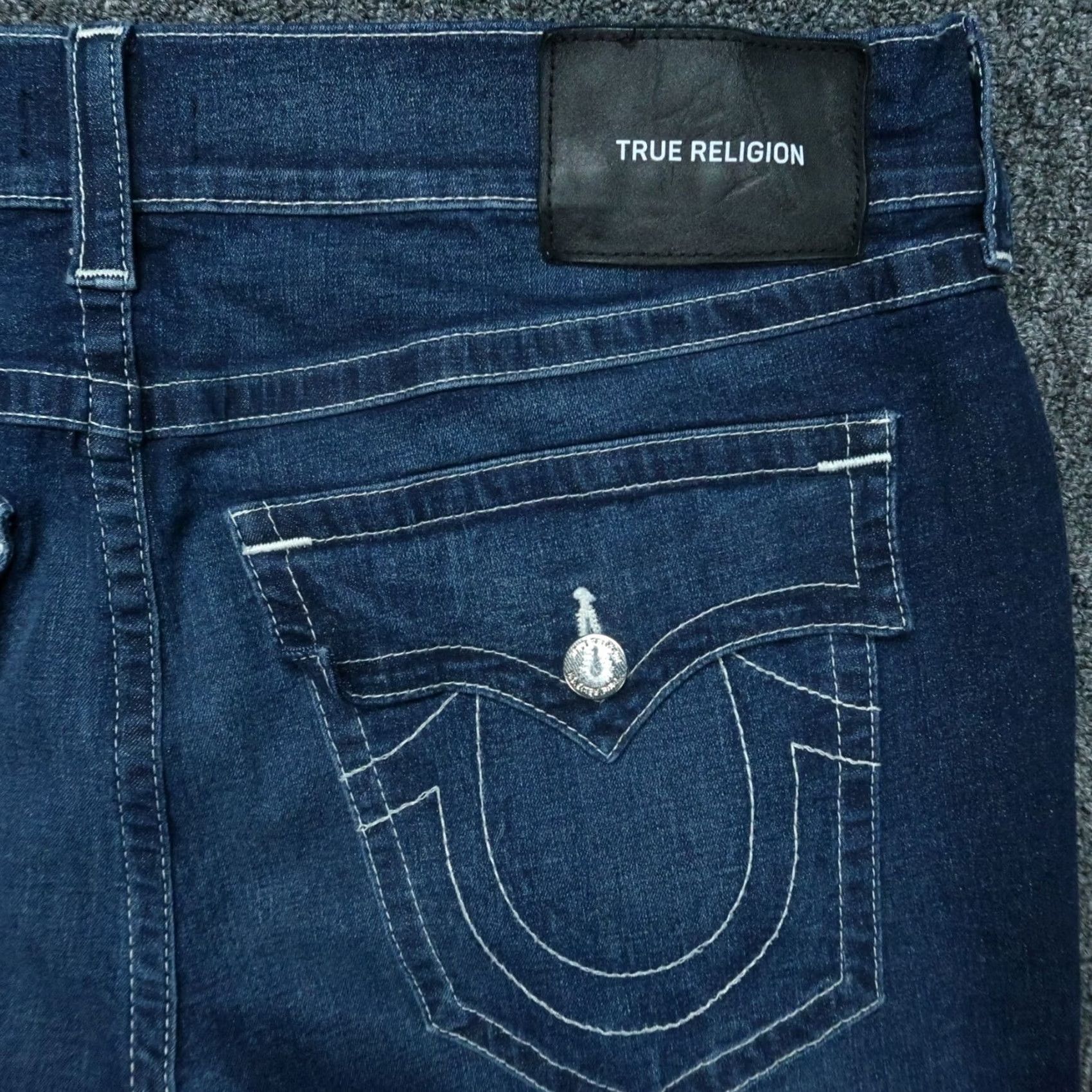 True Religion VINTAGE True Religion Shorts Mens 40 Blue Ricky Straight Flaps Cut Off Denim Jorts Size US 40 / EU 56 - 6 Thumbnail