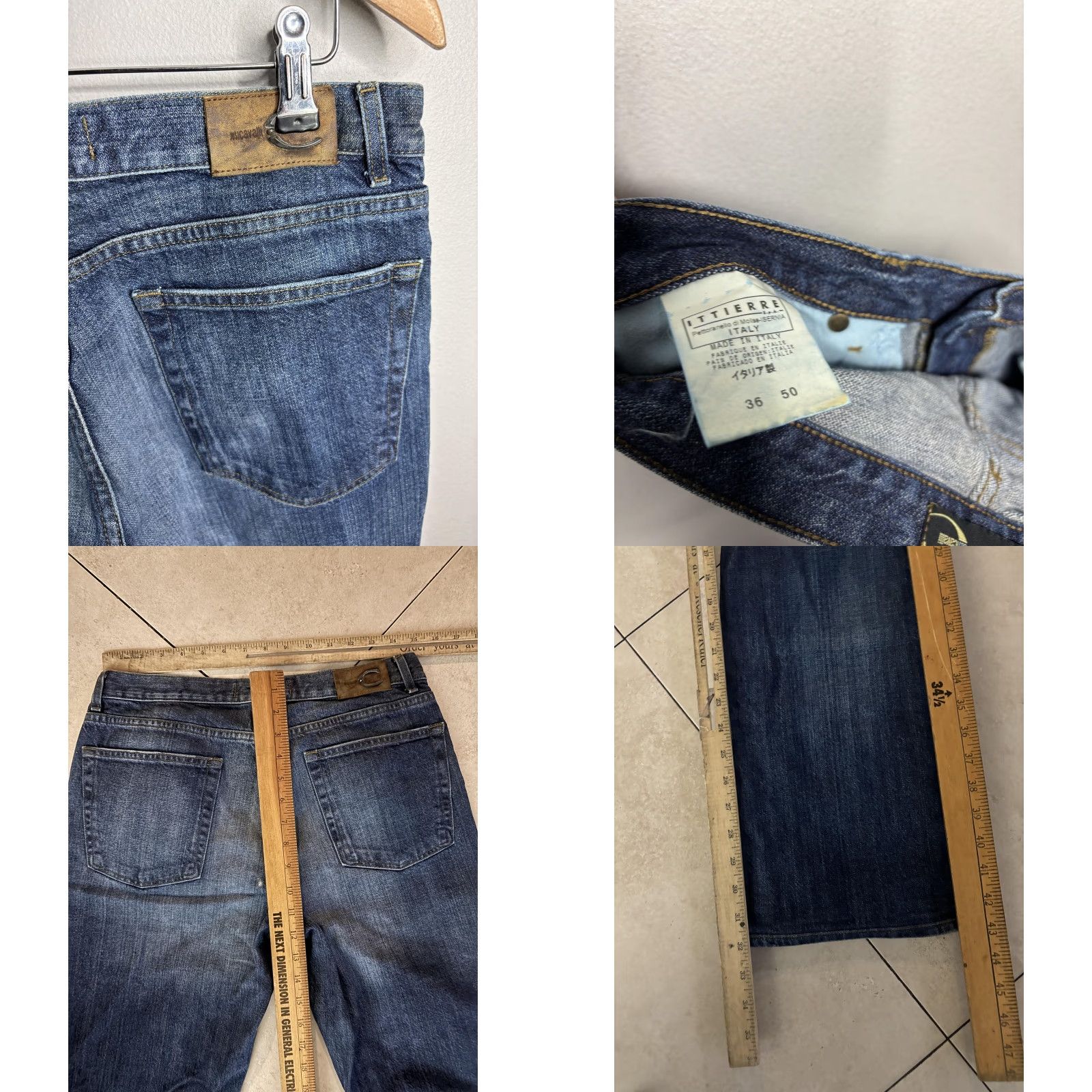 Just Cavalli VINTAGE Just Cavalli Jeans Mens 30 Blue Studded Button Embellished Italy Straight Denim Size US 30 / EU 46 - 8 Thumbnail