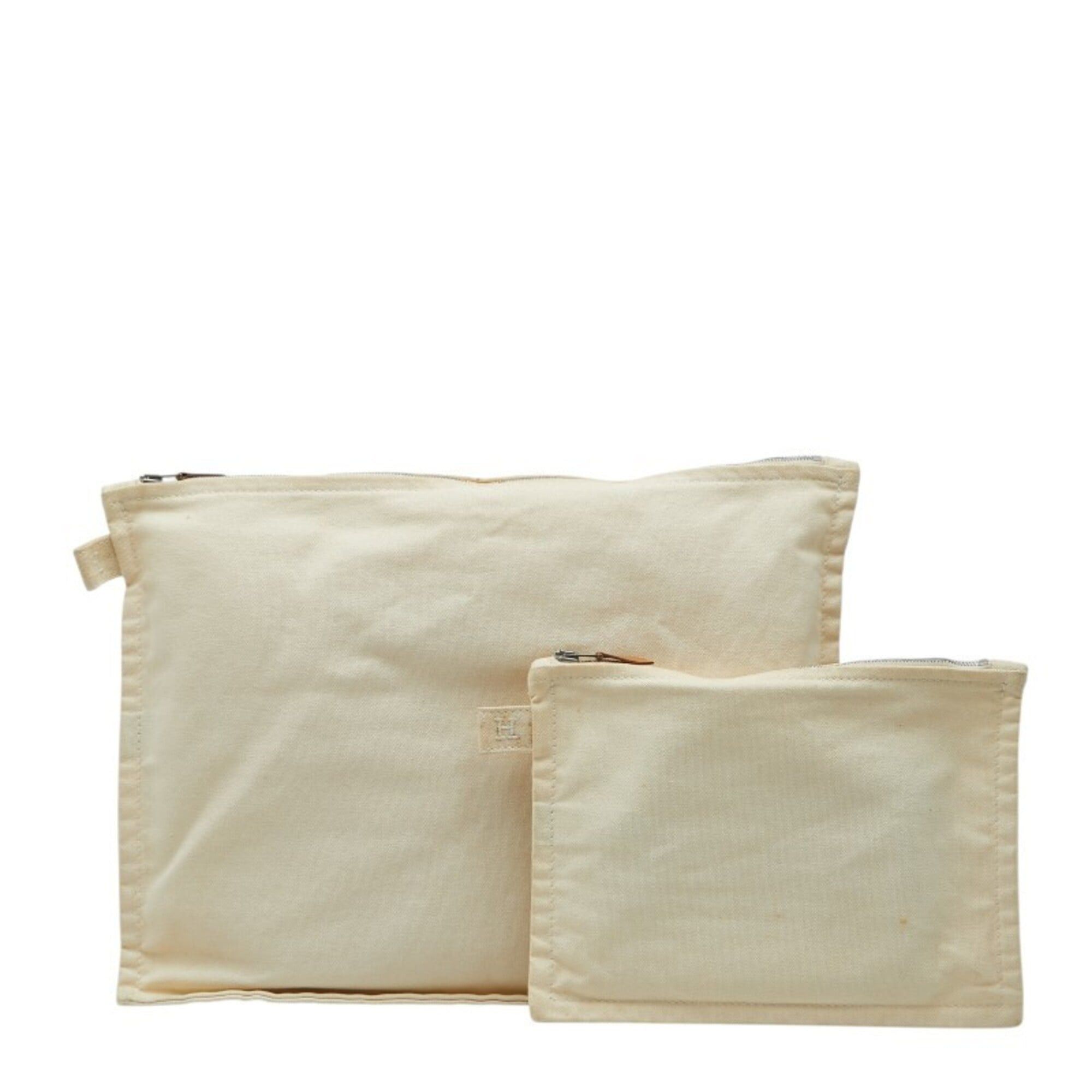 Hermes Hermes Bora Handbag and Pouch Set (Ivory Cotton) for Women Size ONE SIZE - 1 Thumbnail