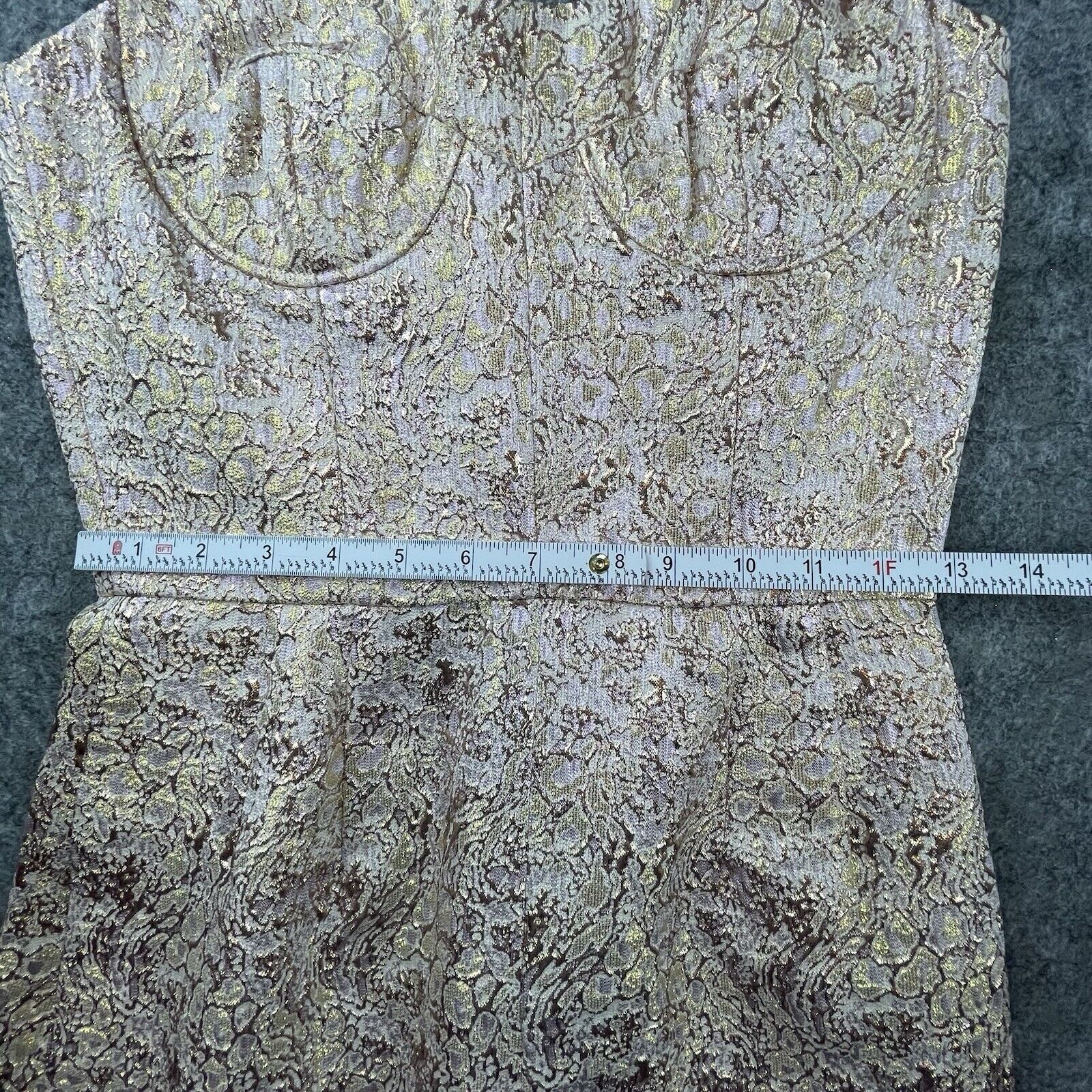 Jil Stuart Jill Stuart Dress 0 Pink Gold Shimmer Metallic Jacquard Silk Size S / US 4 / IT 40 - 4 Thumbnail