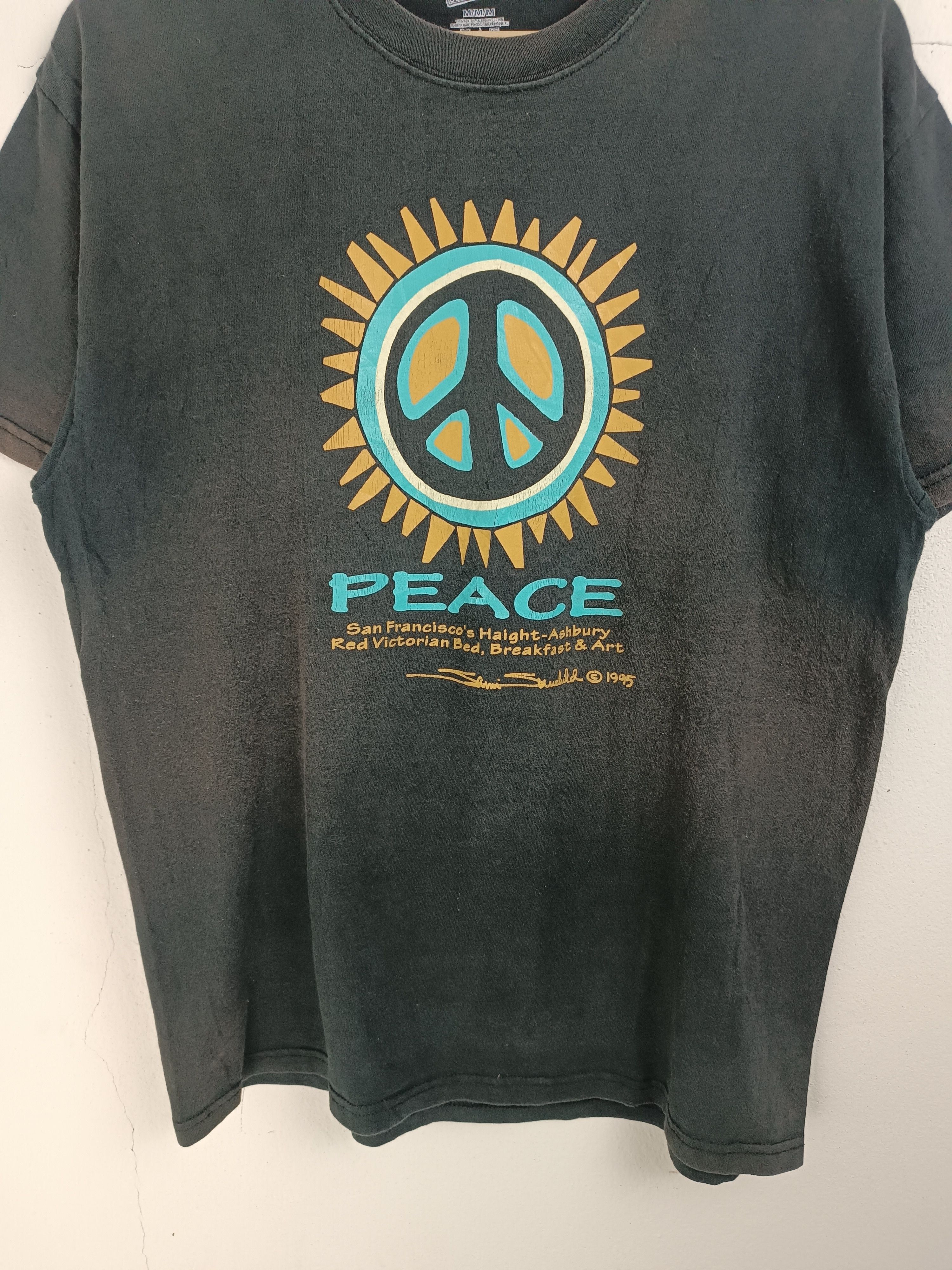 Vintage VINTAGE FADED PEACE LOGO TEE FREEDOM WOODSTOCK VERY RARE Size US M / EU 48-50 / 2 - 7 Thumbnail