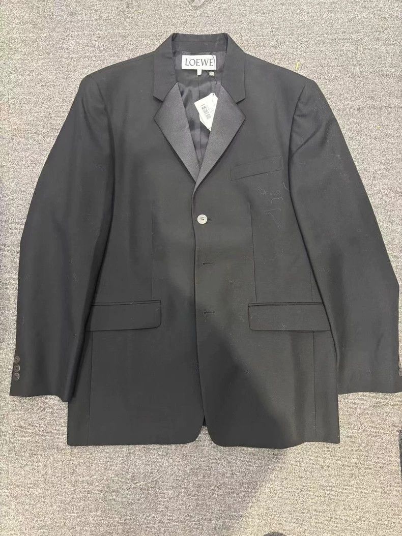 Loewe LOEWE Black solid quality tailored dress suit jacket coat Size 48L - 1 Thumbnail