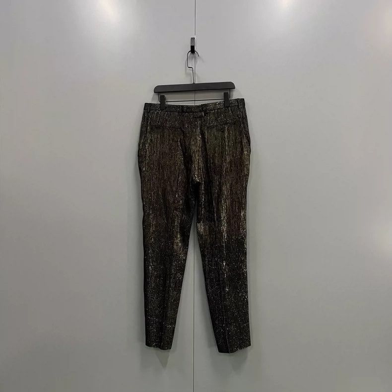 Saint Laurent Paris Saint Laurent Black Gold Shimmer Blazer Set-2507 Size US M / EU 48-50 / 2 - 4 Thumbnail