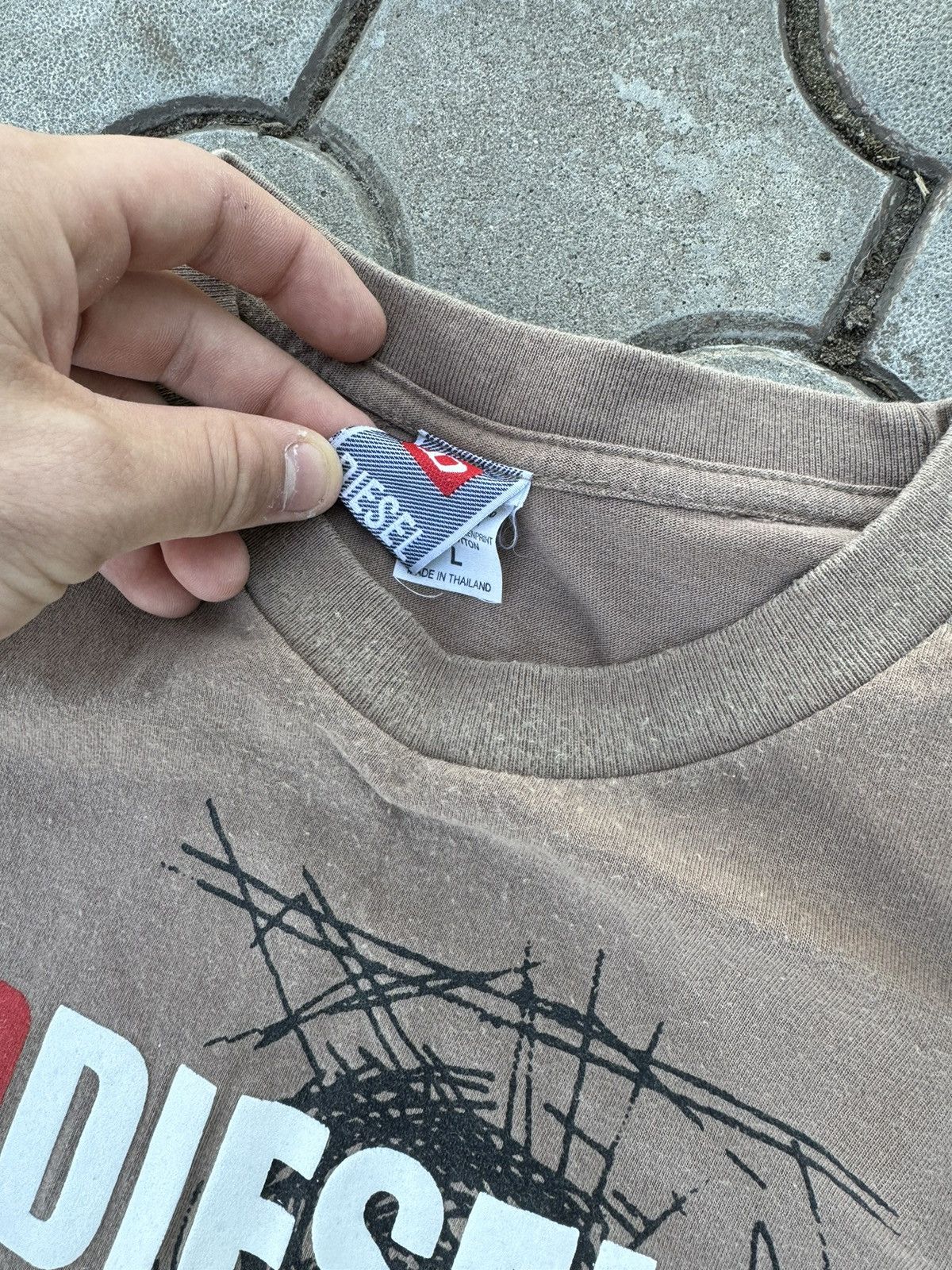 Diesel × Vintage Vintage Diesel Spell Out Big Logo Tee Shirt Opium Size US L / EU 52-54 / 3 - 5 Thumbnail