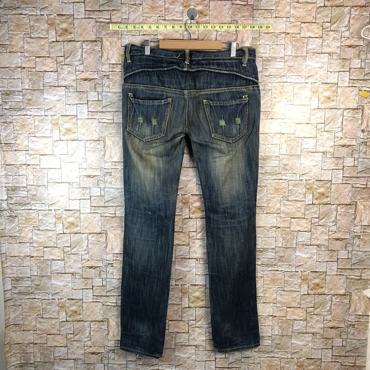 Japanese Brand Candy Robot Blue Distressed Denim Pants #A1125 Size 32" / US 10 / IT 46 - 15 Thumbnail