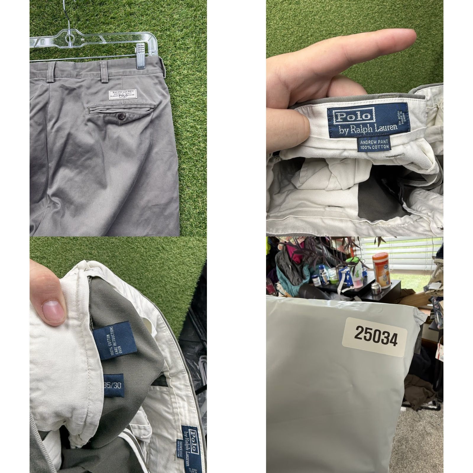 Polo Ralph Lauren Polo Ralph Lauren Andrew Chino Pants Mens 35x30 Beige Flat Front Pleated Classic Fit Straight Inseam 30 Satin Logo Pocket Size US S / EU 44-46 / 1 - 8 Thumbnail