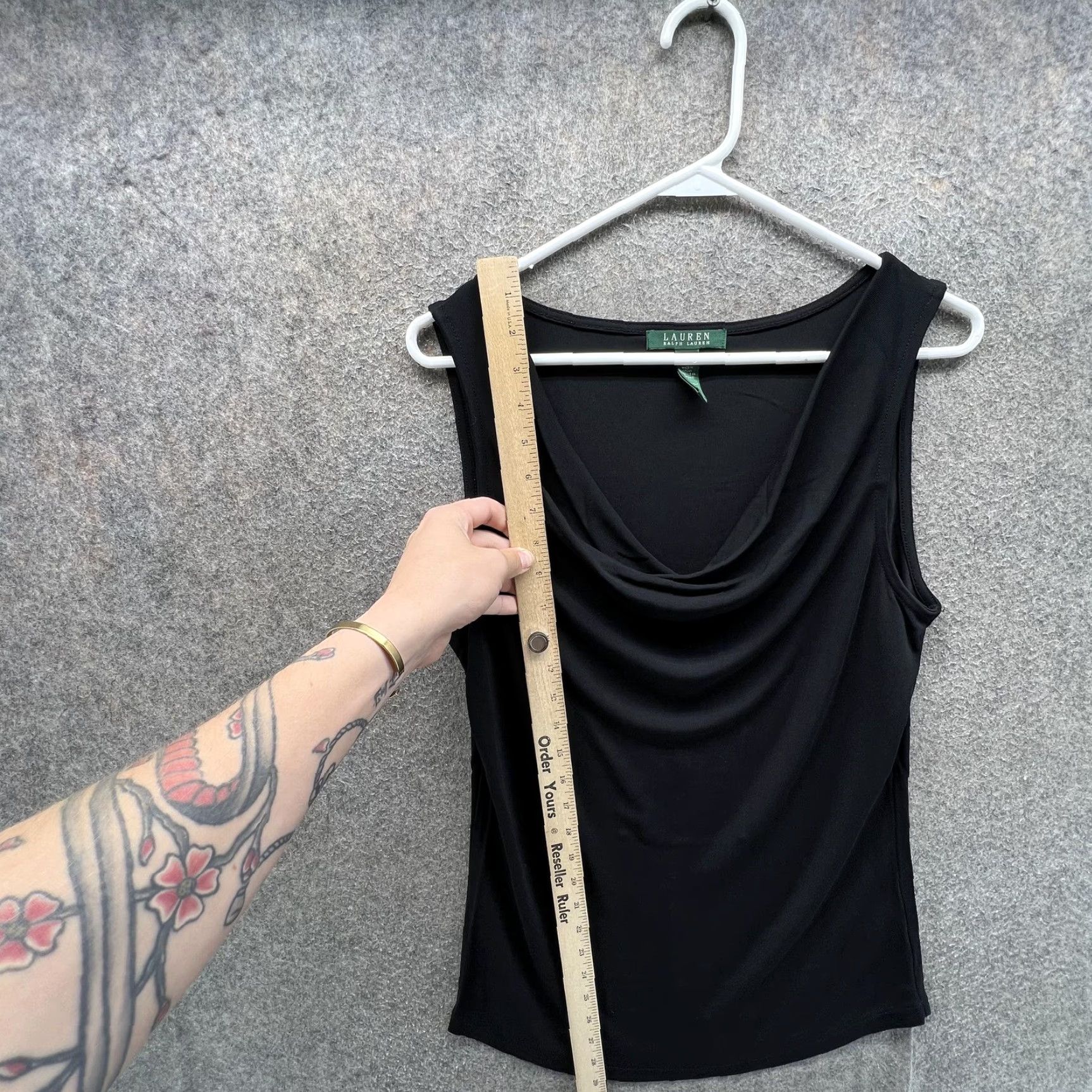 Ralph Lauren Lauren Ralph Lauren Tank Top Womens Medium Black Cowl Neck Sleeveless Jersey Size M / US 6-8 / IT 42-44 - 4 Thumbnail