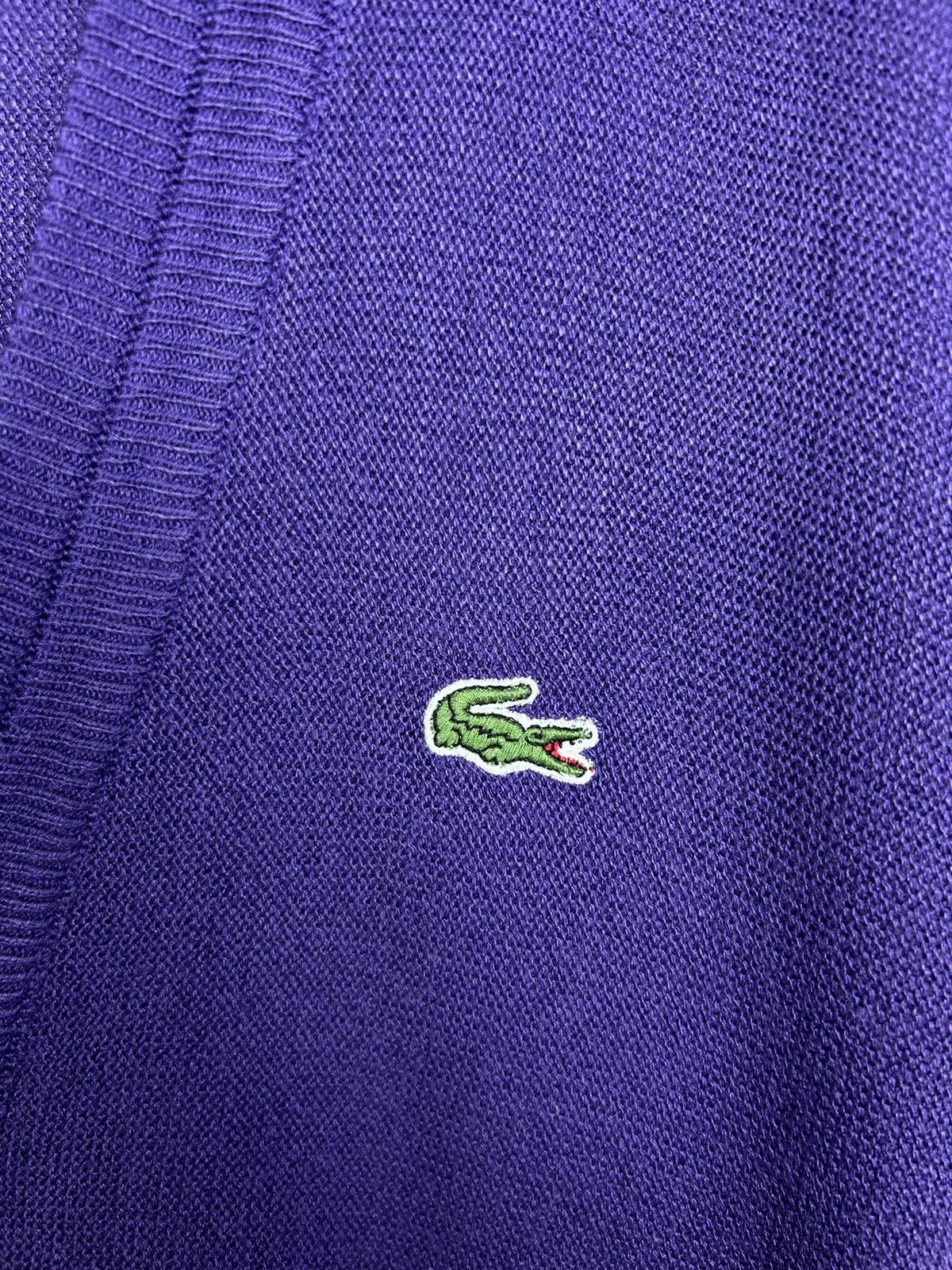 Lacoste × Vintage Rare Vintage Chemise Lacoste Knit Cardigan Purple V-Neck Size US XL / EU 56 / 4 - 5 Thumbnail