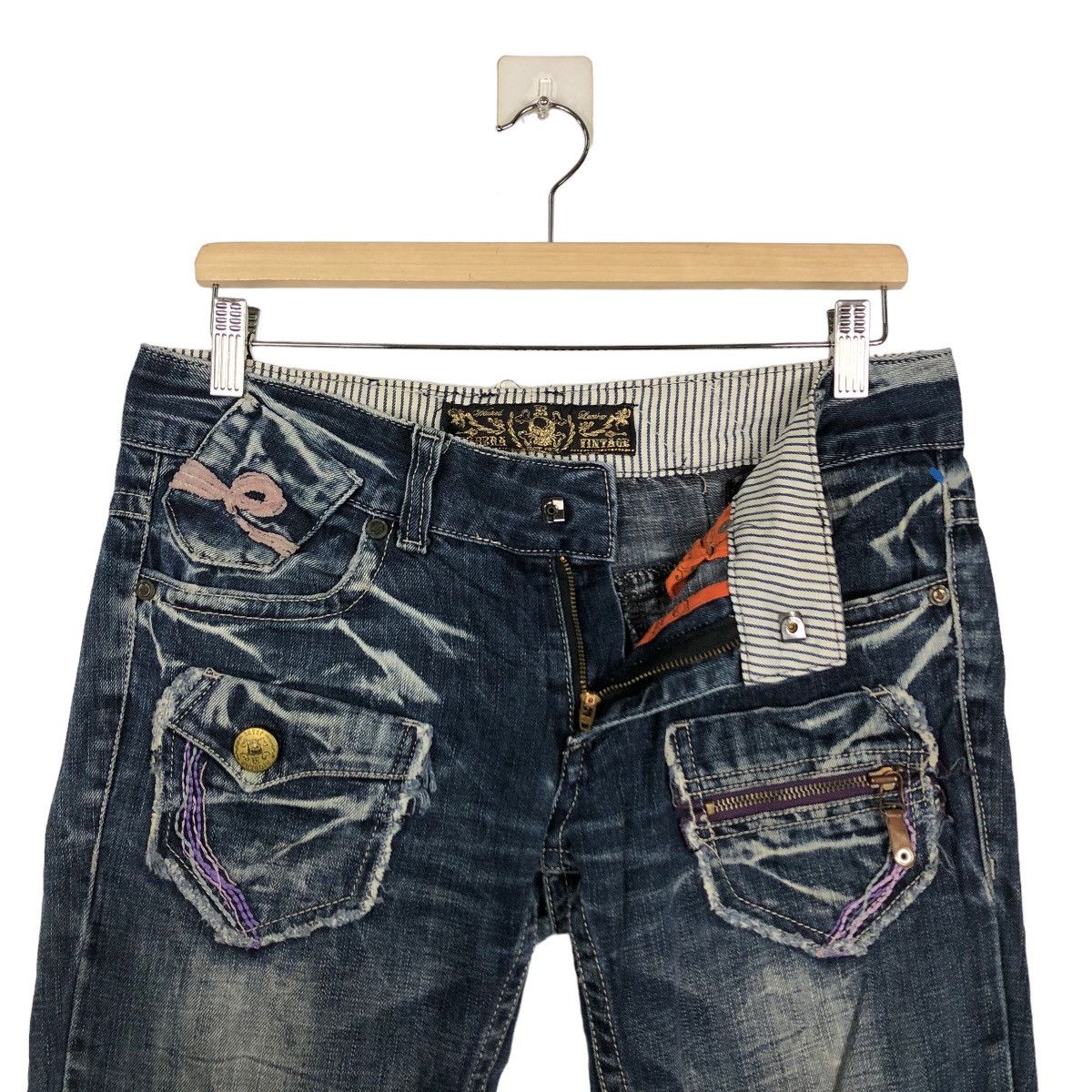 Japanese Brand 🔥Rare Bowcut Denim Distressed Jeans Riobera Designer Size US 30 / EU 46 - 10 Thumbnail