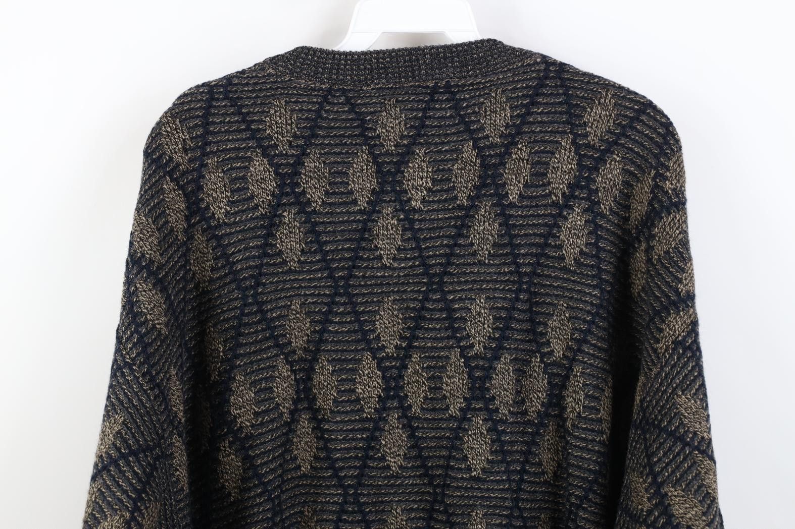 Vintage Vintage 90s Streetwear Argyle Diamond Knit Henley Sweater Size US L / EU 52-54 / 3 - 9 Thumbnail