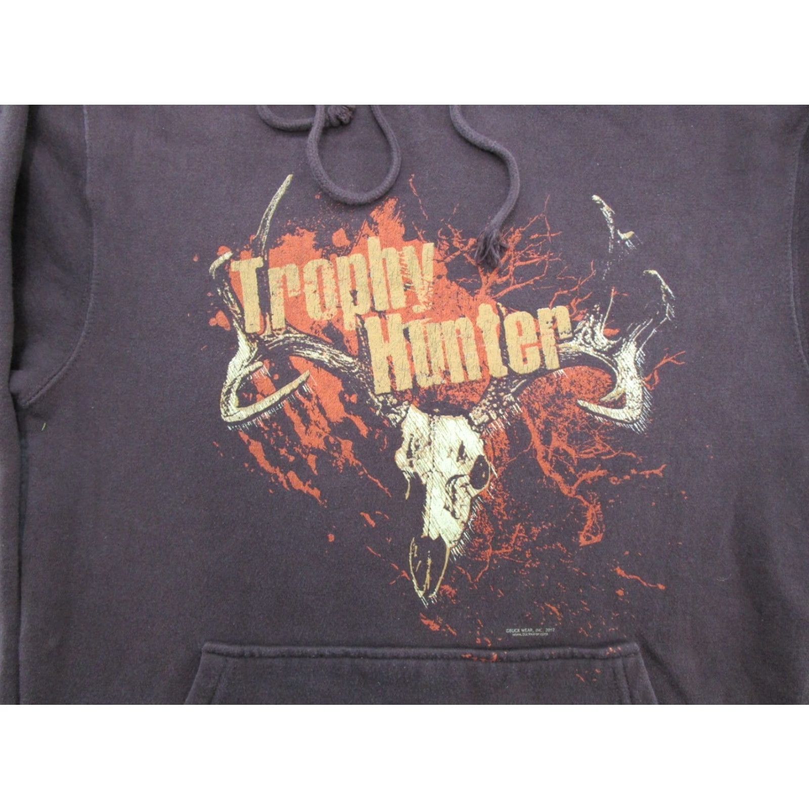 Hunter VINTAGE Buck Wear Trophy Hunter Hoodie Deer Skull Logo Sweatshirt M Brown Mens Hooded Pullover All Seasons Size M Hunting Logo Size US M / EU 48-50 / 2 - 2 Thumbnail