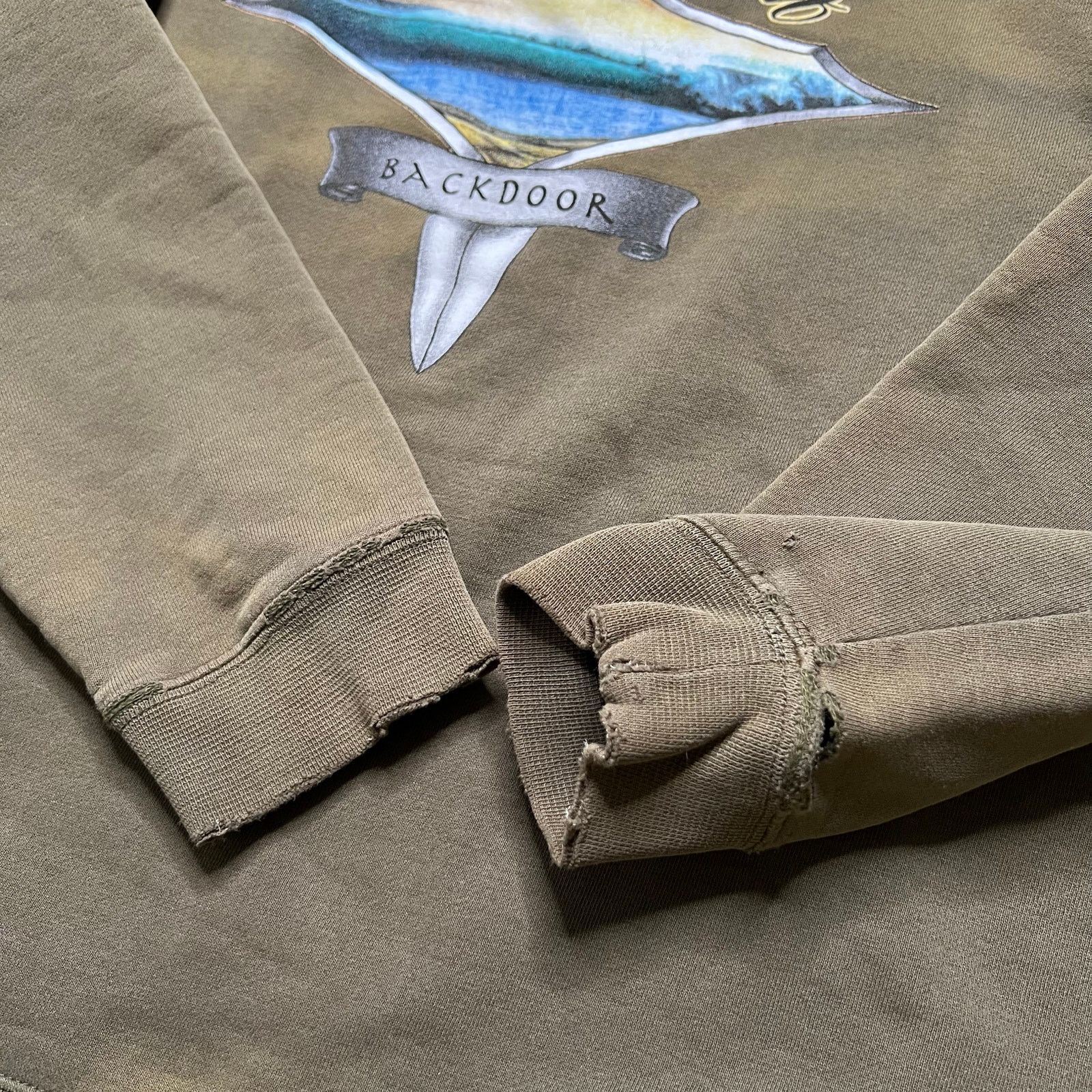 Vintage Vintage Y2K Hanalu Surf "Backdoor" hoodie Green Distress S Size US S / EU 44-46 / 1 - 9 Thumbnail