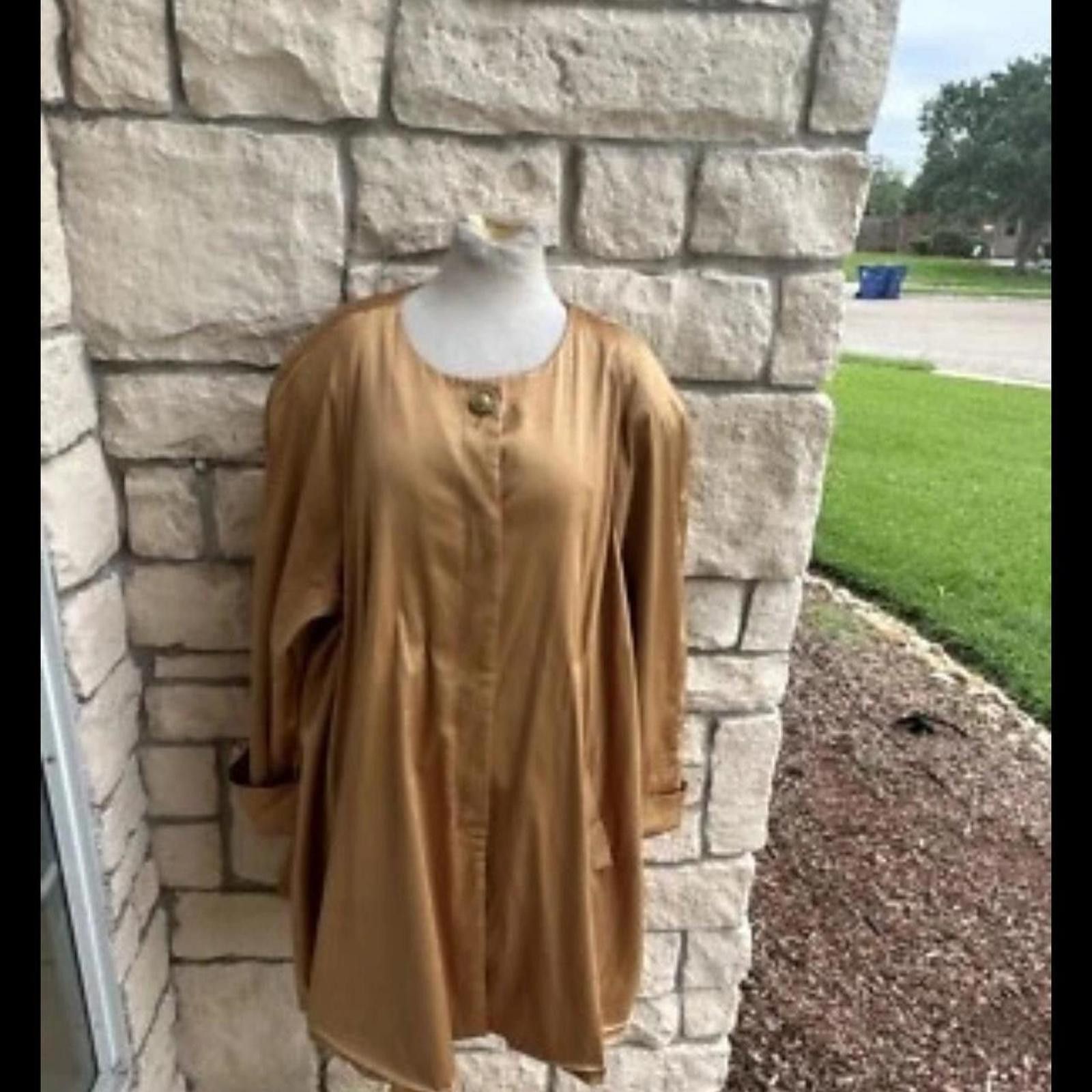 Other Vintage Women's golden blazer coat dress Suit Co 24W Size 4XL / US 24-26 - 3 Thumbnail