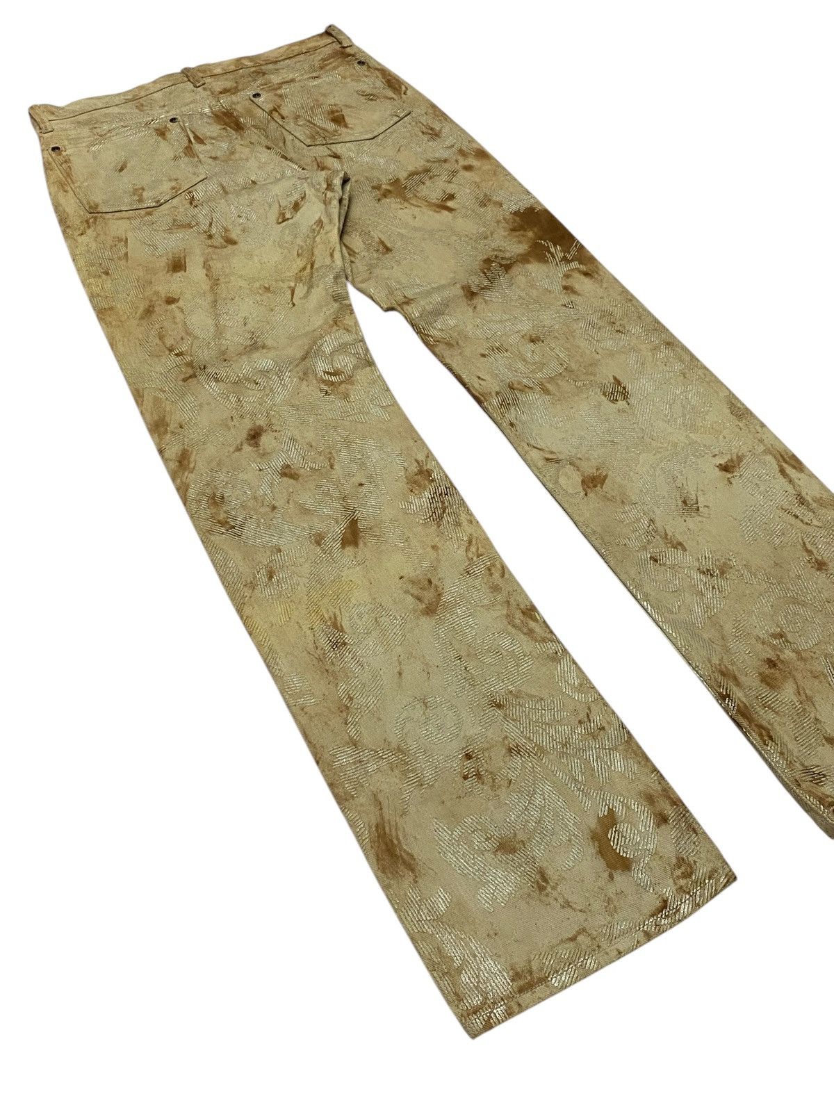 If Six Was Nine Yoshiyuki konishi Gold Paisley Pattern Denim Pants Size US 30 / EU 46 - 21 Thumbnail