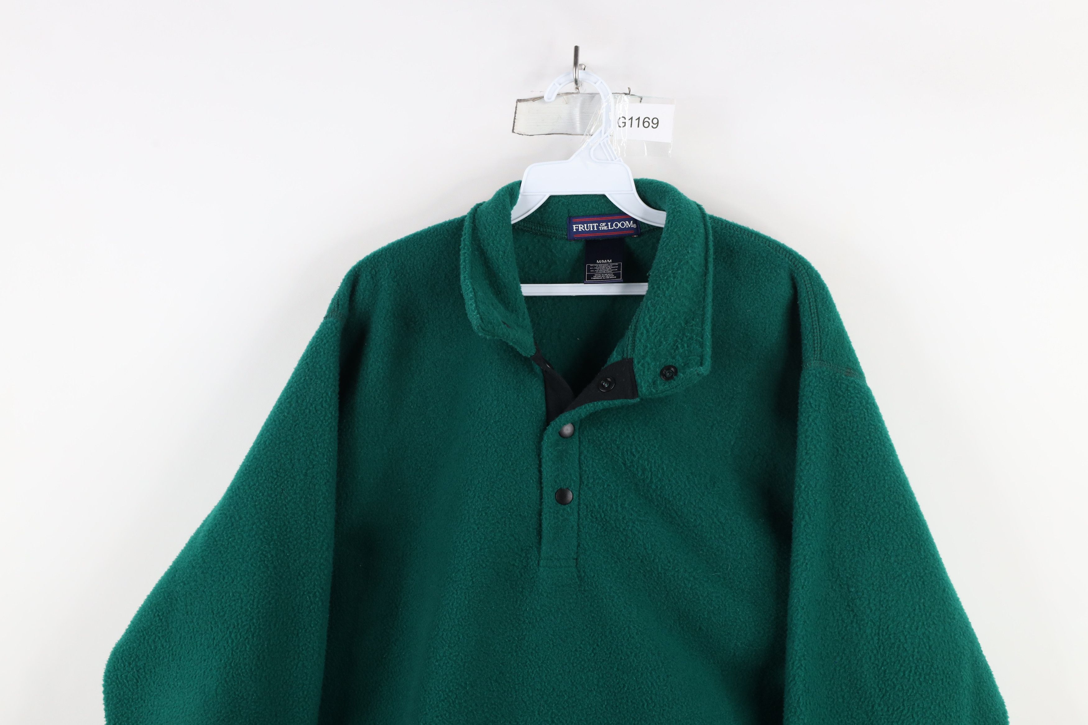 Vintage Vintage 90s Streetwear Fleece Snap Button Pullover Sweater Size US M / EU 48-50 / 2 - 2 Thumbnail
