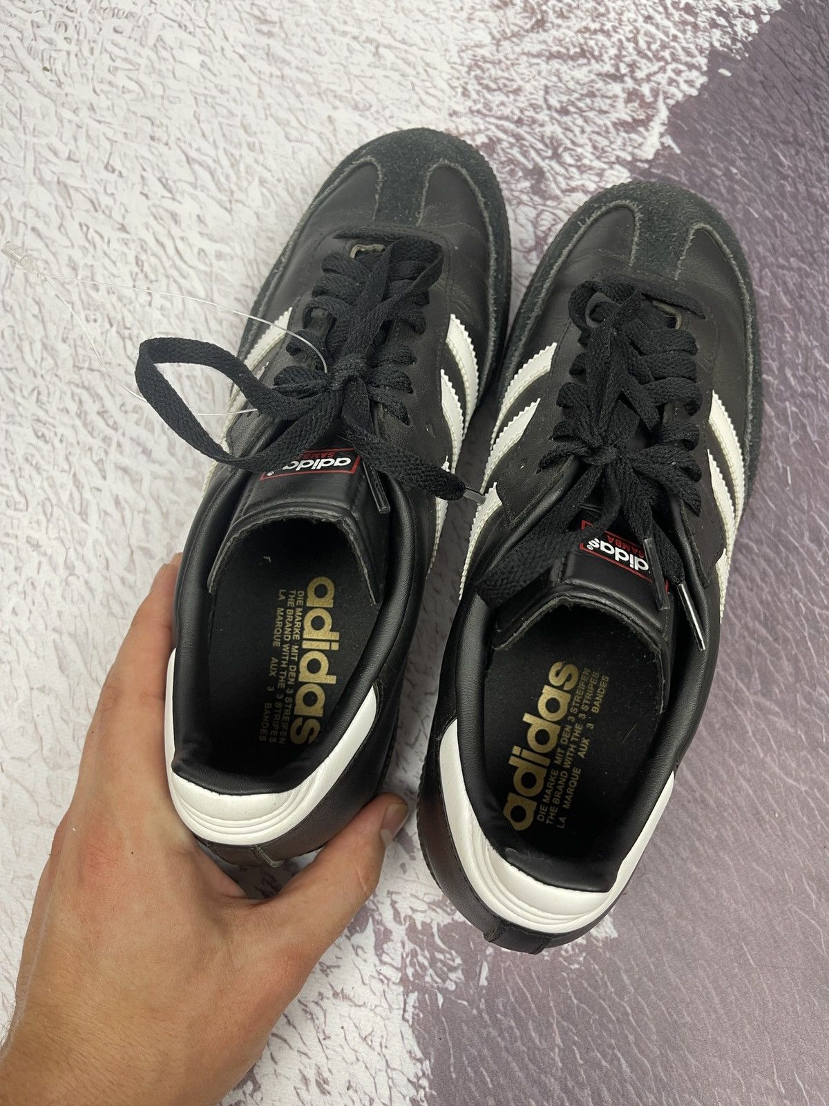 Adidas Adidas Samba leather shoes full black Size US 10 / EU 43 - 9 Thumbnail