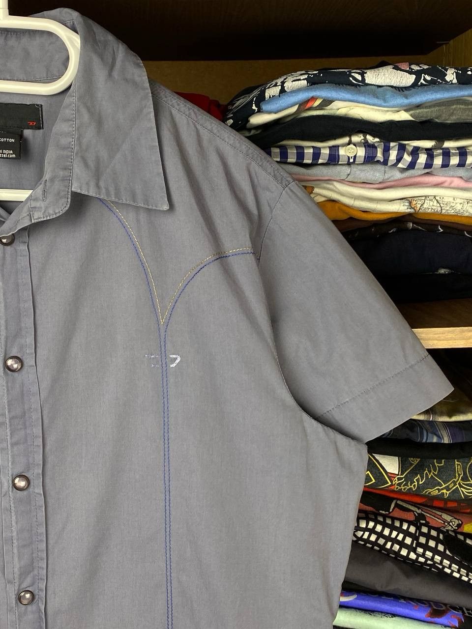 Diesel Vintage Diesel Embroidered Lines 00s Short Sleeve Shirt Size US S / EU 44-46 / 1 - 4 Thumbnail