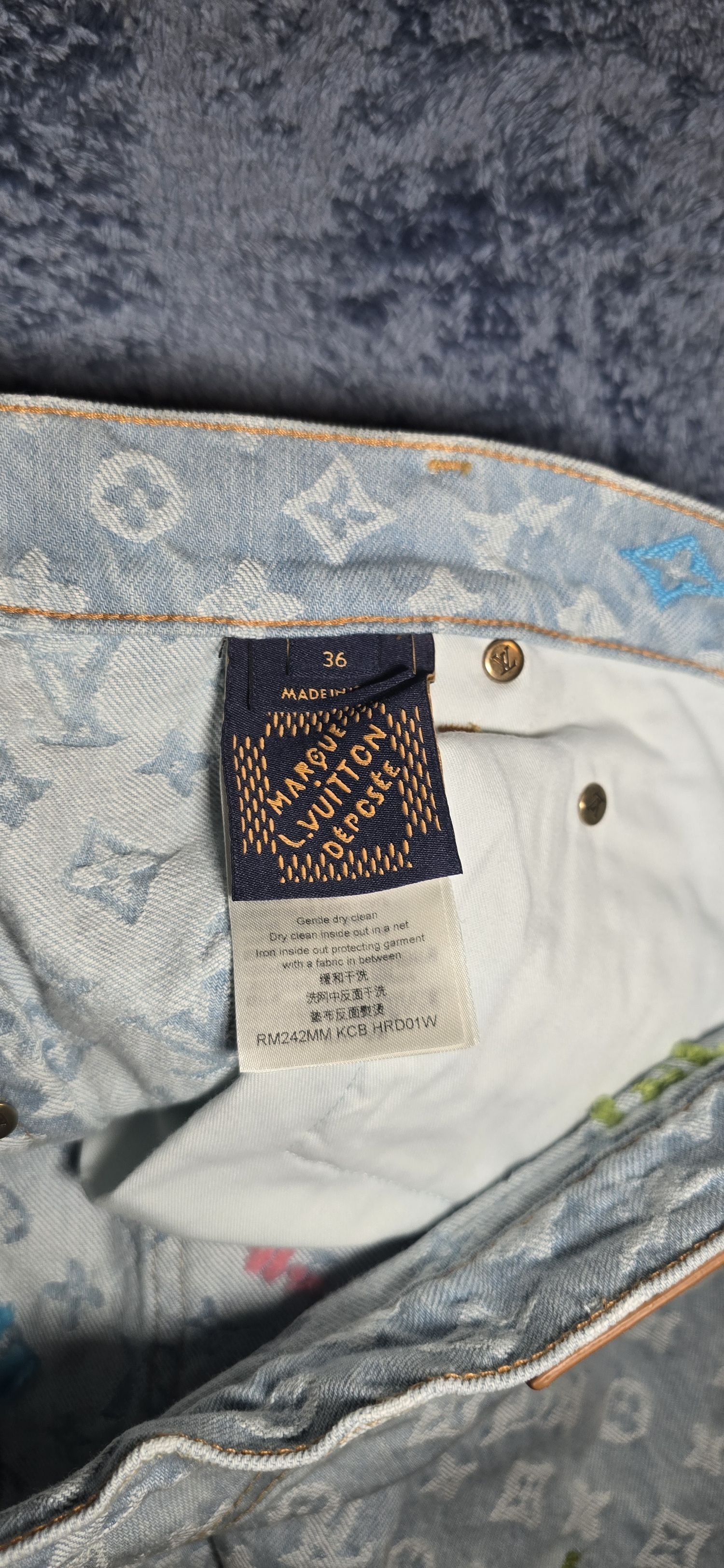 Louis Vuitton × Tyler The Creator Monogram Denim Jeans Size US 36 / EU 52 - 15 Thumbnail