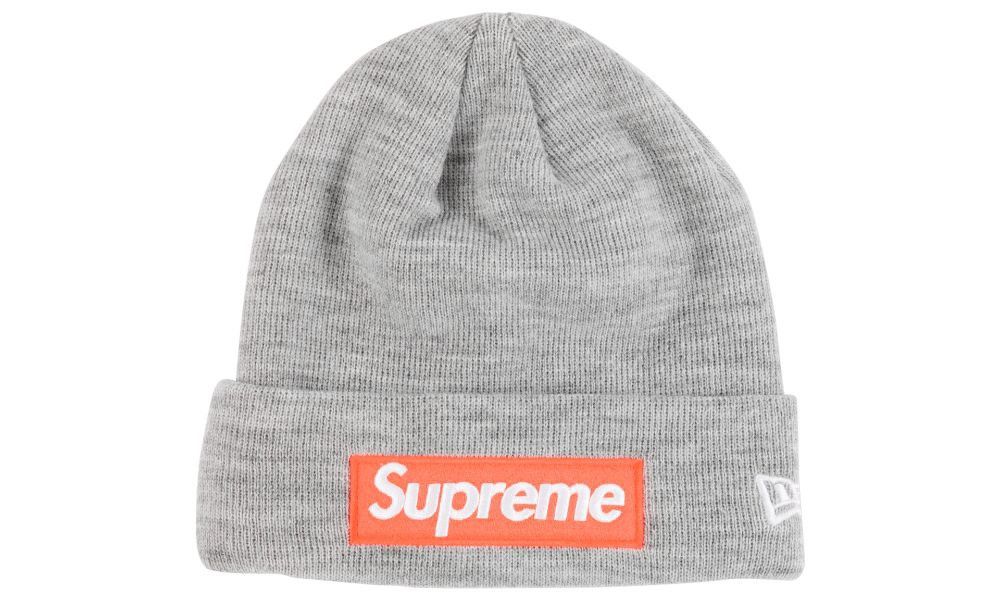 New Era × Supreme FW17 Supreme New Era Box Logo Beanie Heather Grey Size ONE SIZE - 12 Thumbnail
