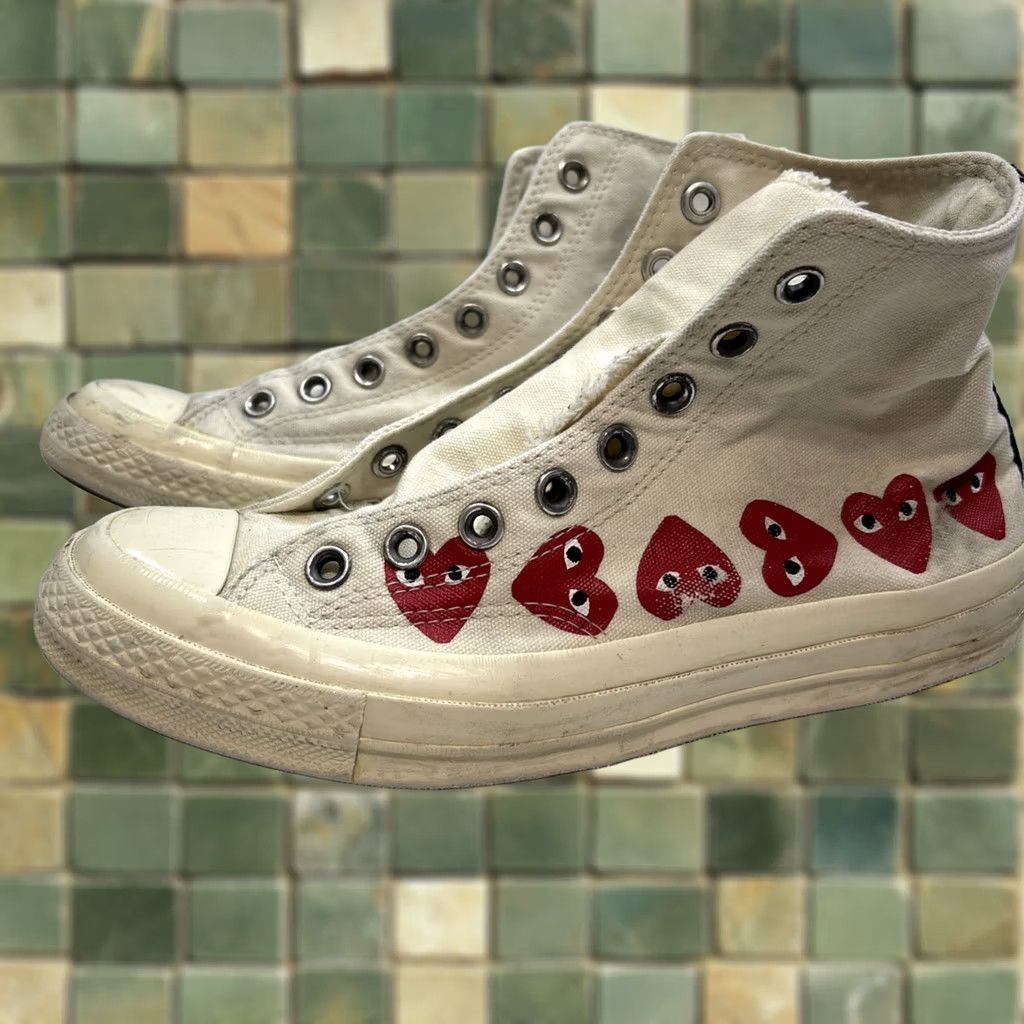 Converse Converse Comme Des Garçons Play X Chuck 70 High Top Multi Heart Men 7 Sneaker Shoes Walking Workwear Adult Mens Size US M / EU 48-50 / 2 - 1 Thumbnail