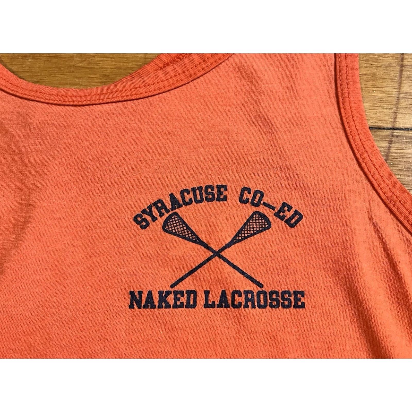 Vintage VINTAGE Syracuse Co-Ed Naked Lacrosse Tank Top Mens Medium Orange 90s Size US M / EU 48-50 / 2 - 4 Thumbnail