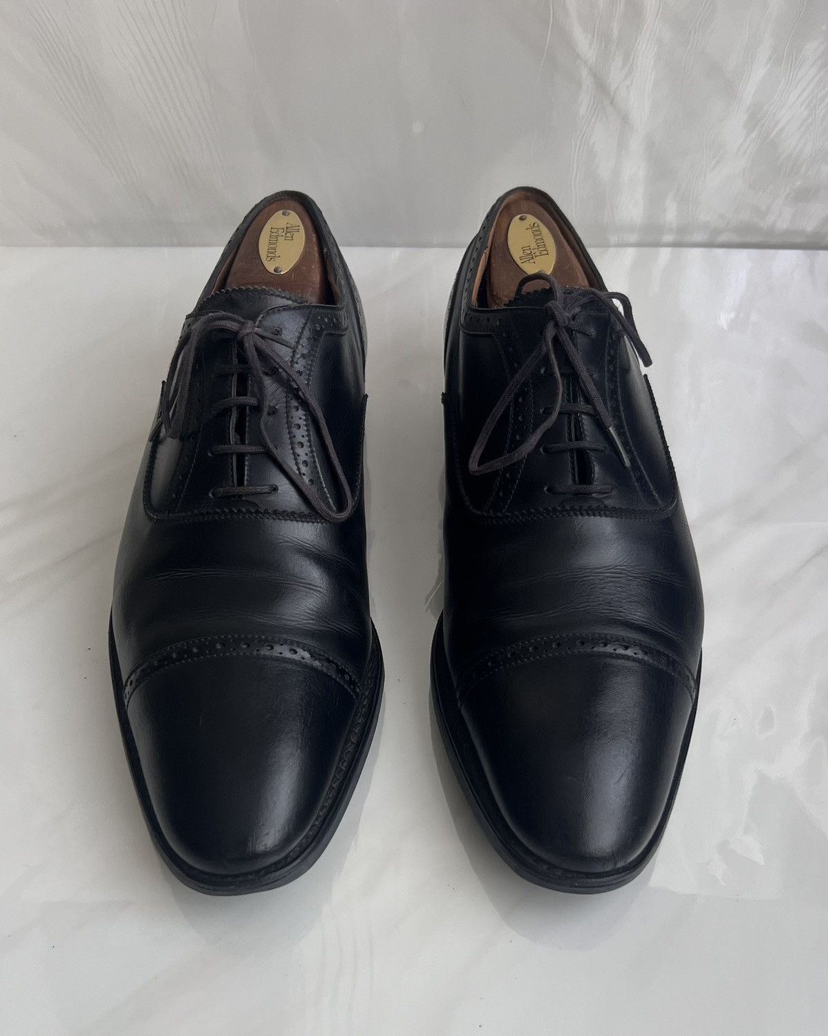 J.M. Weston J.M Weston Black Cap-Toe Quarter Brogue oxford Dress shoe Size US 7 / EU 40 - 13 Thumbnail