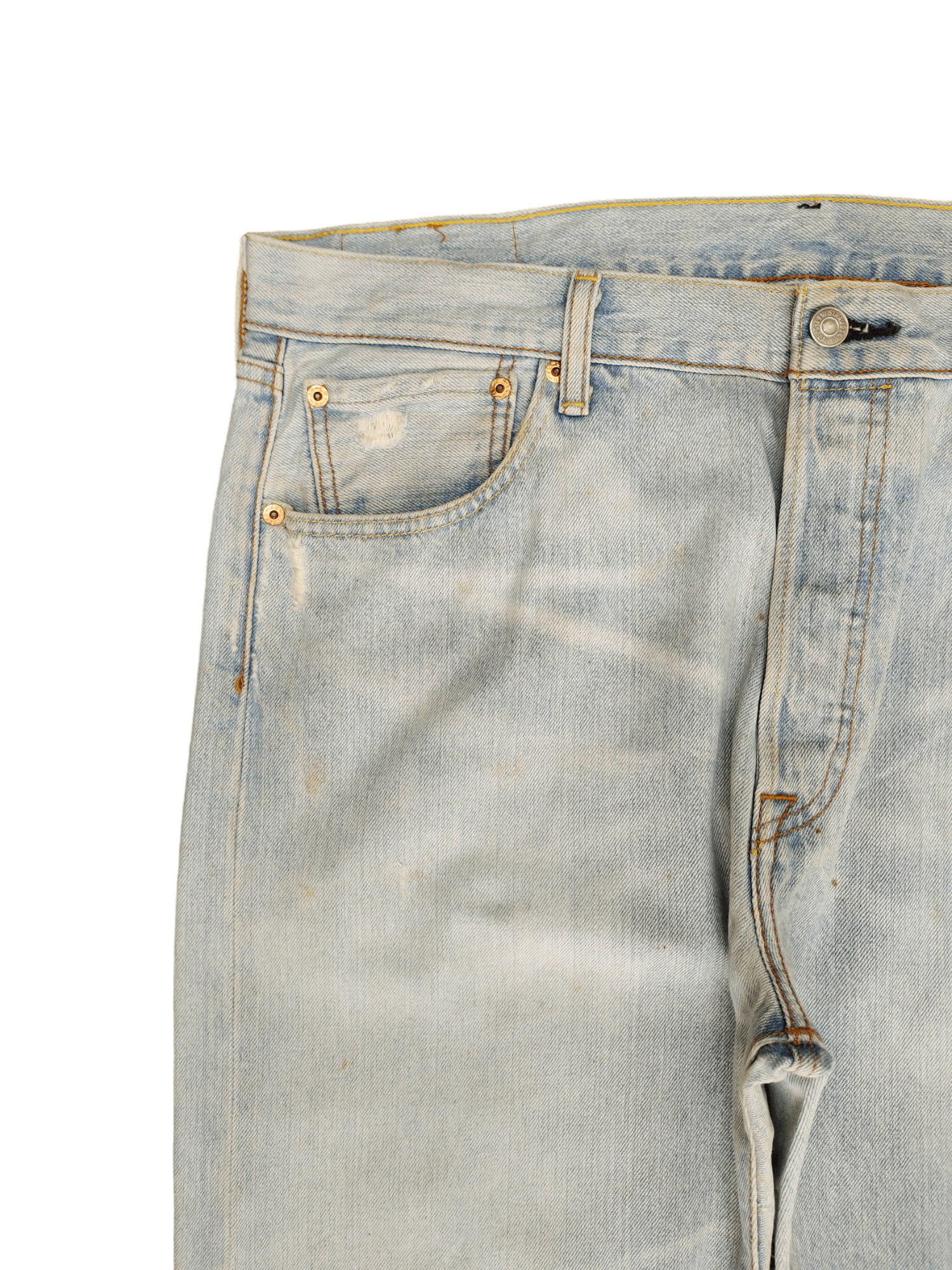 Levi's Size 36x34 Vintage Levis 501 Light Wash Jeans Distressed Size US 36 / EU 52 - 3 Thumbnail