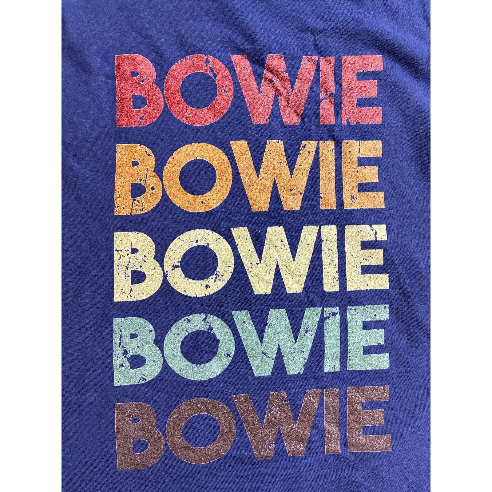 Gildan David Bowie Graphic T-Shirt Men’s Medium Blue Rainbow Logo Size US M / EU 48-50 / 2 - 1 Thumbnail