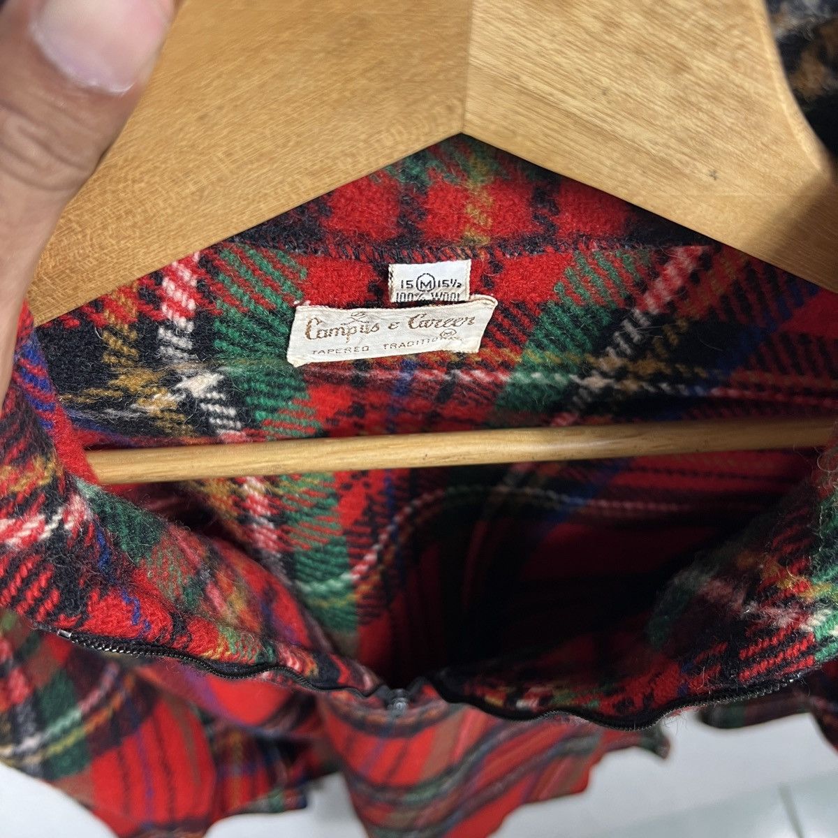 Vintage 💥 VINTAGE CAMPUS WOOL CHECK PLAID TARTAN Size US M / EU 48-50 / 2 - 11 Thumbnail